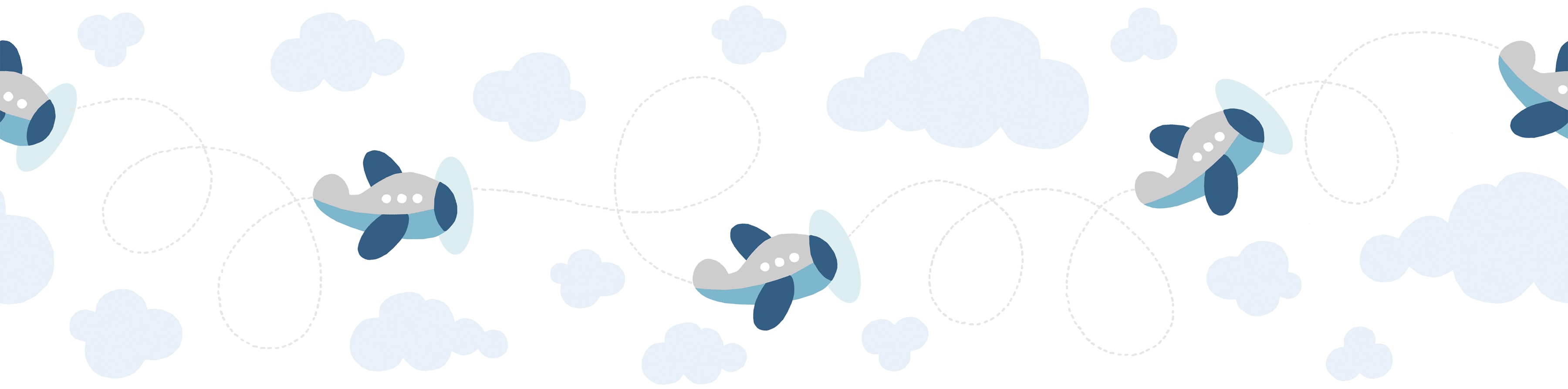 A.S. Création Bordüre "Cute Planes" Motiv abstrakt naturalistisch glatt Tapete Kinder Borte Wohnzimmer Schlafzimmer Küche Design Kinderzimmer