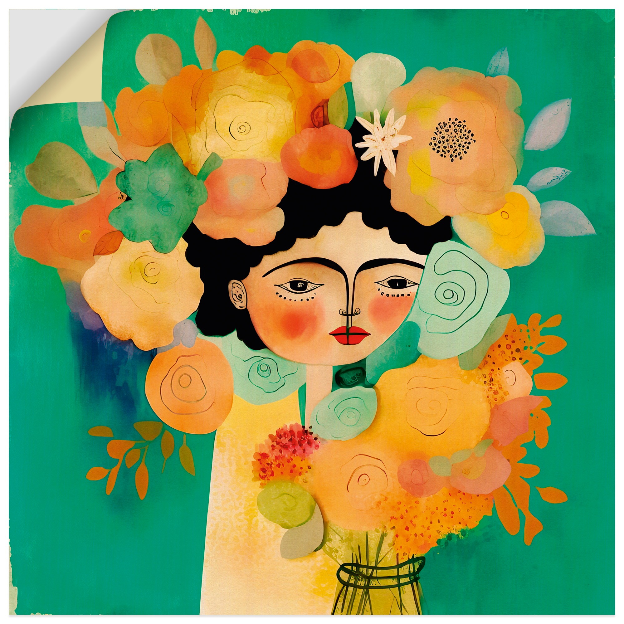 Artland Wandbild "Das Flüstern der Blüte" Bilder von Frauen 1 Stk. tlg. als Alubild, Leinwandbild, Poster, Wandaufkleber in verschied. Größen