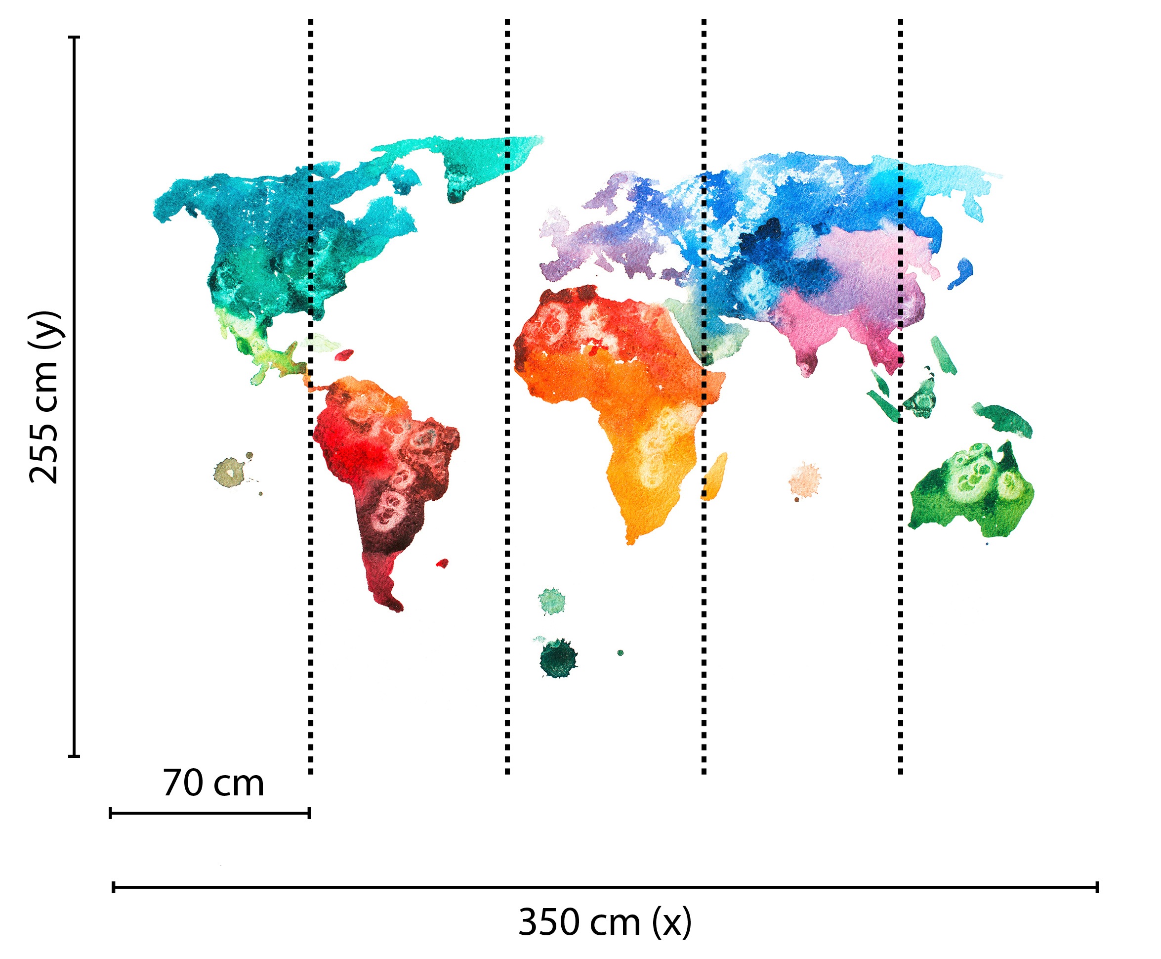 living walls Fototapete »Designwalls Colourful World 1« glatt Vlies, Wand, Schräge, Decke