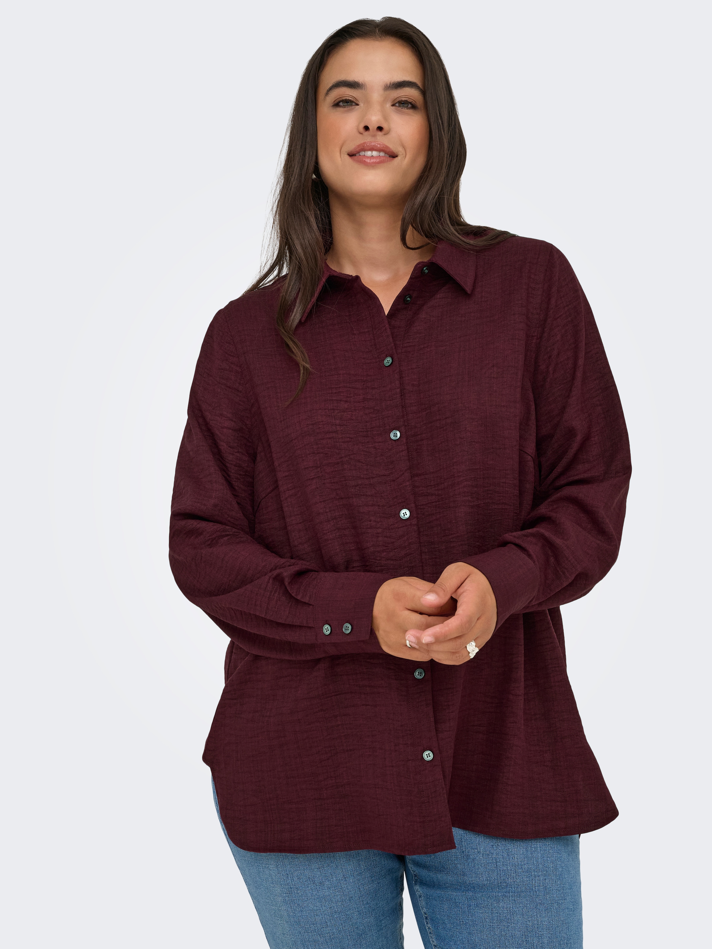 ONLY CARMAKOMA Hemdbluse "CARBAY LS SHIRT WVN BF" günstig online kaufen