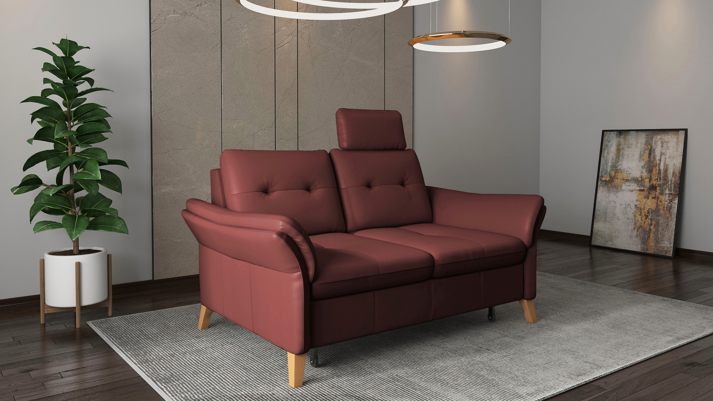 sit&more 3-Sitzer »Göteborg«, inklusive Sitztiefenverstellung und Federkern