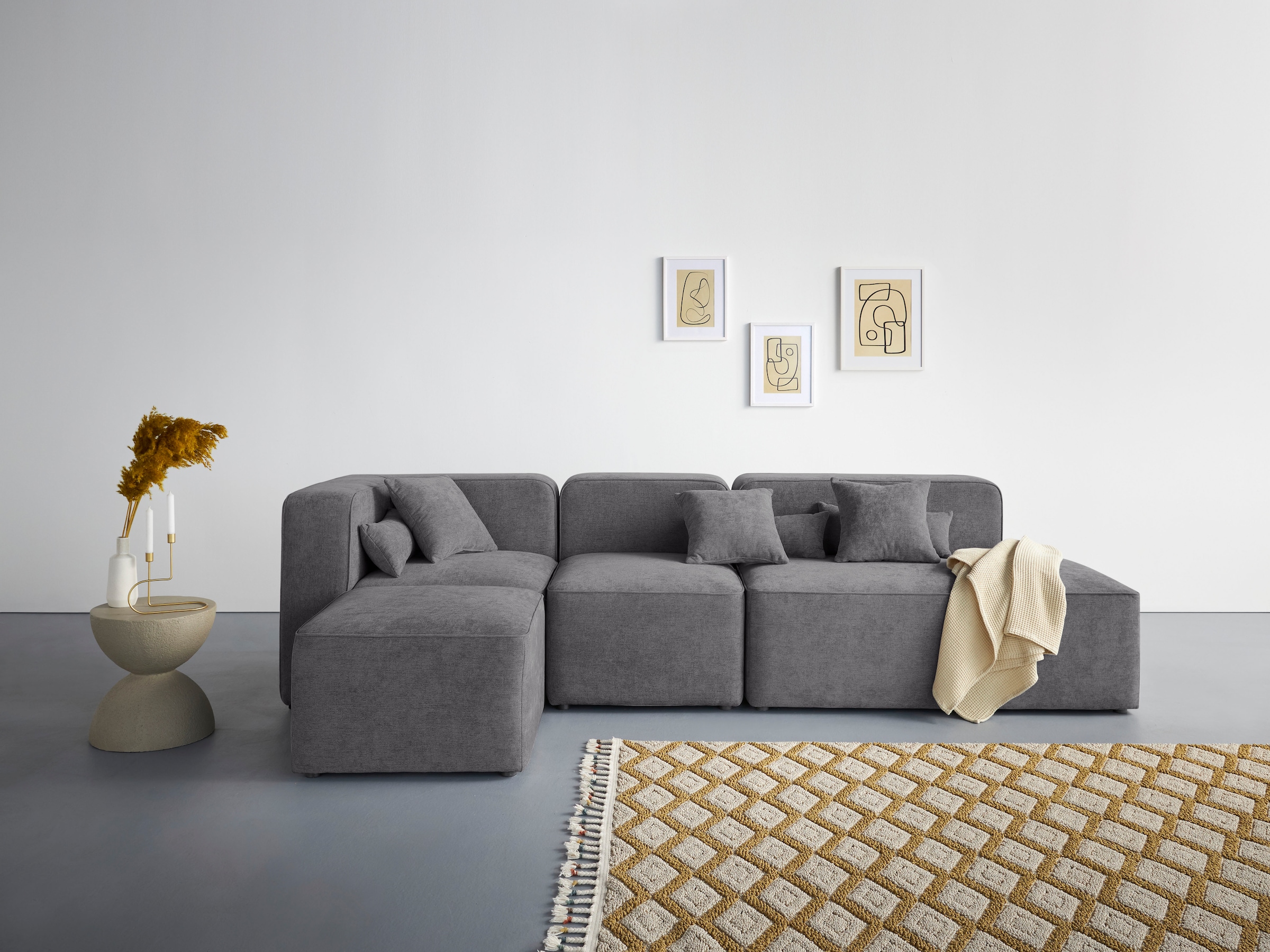 Home affaire Ecksofa "Sundstrup L-Form" Modulserie, individuelle Zusammenst günstig online kaufen