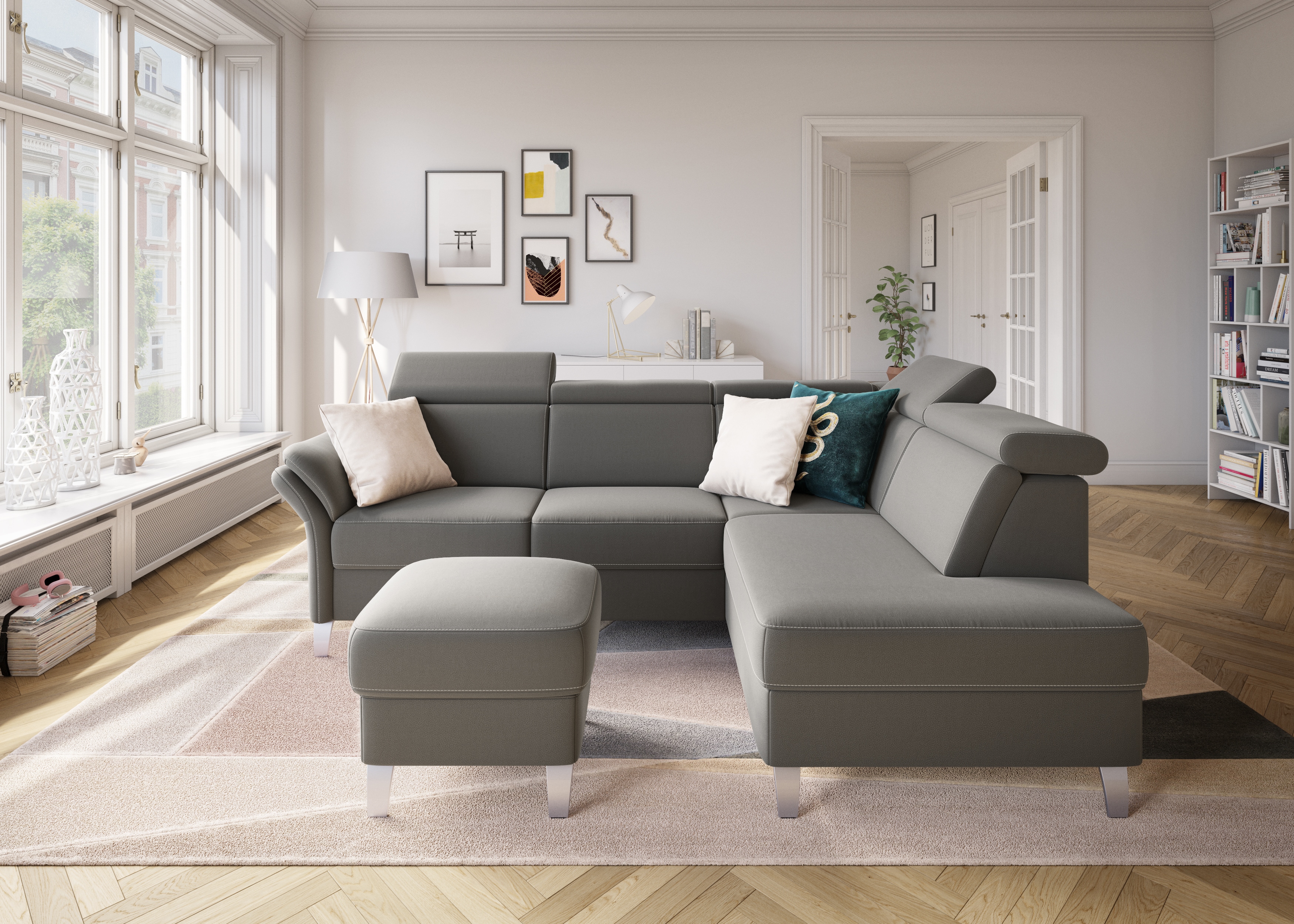 sit&more Ecksofa "Vincenzo L-Form" inklusive Kopfteilverstellung, optional Schlaffunktion & Bettkasten
