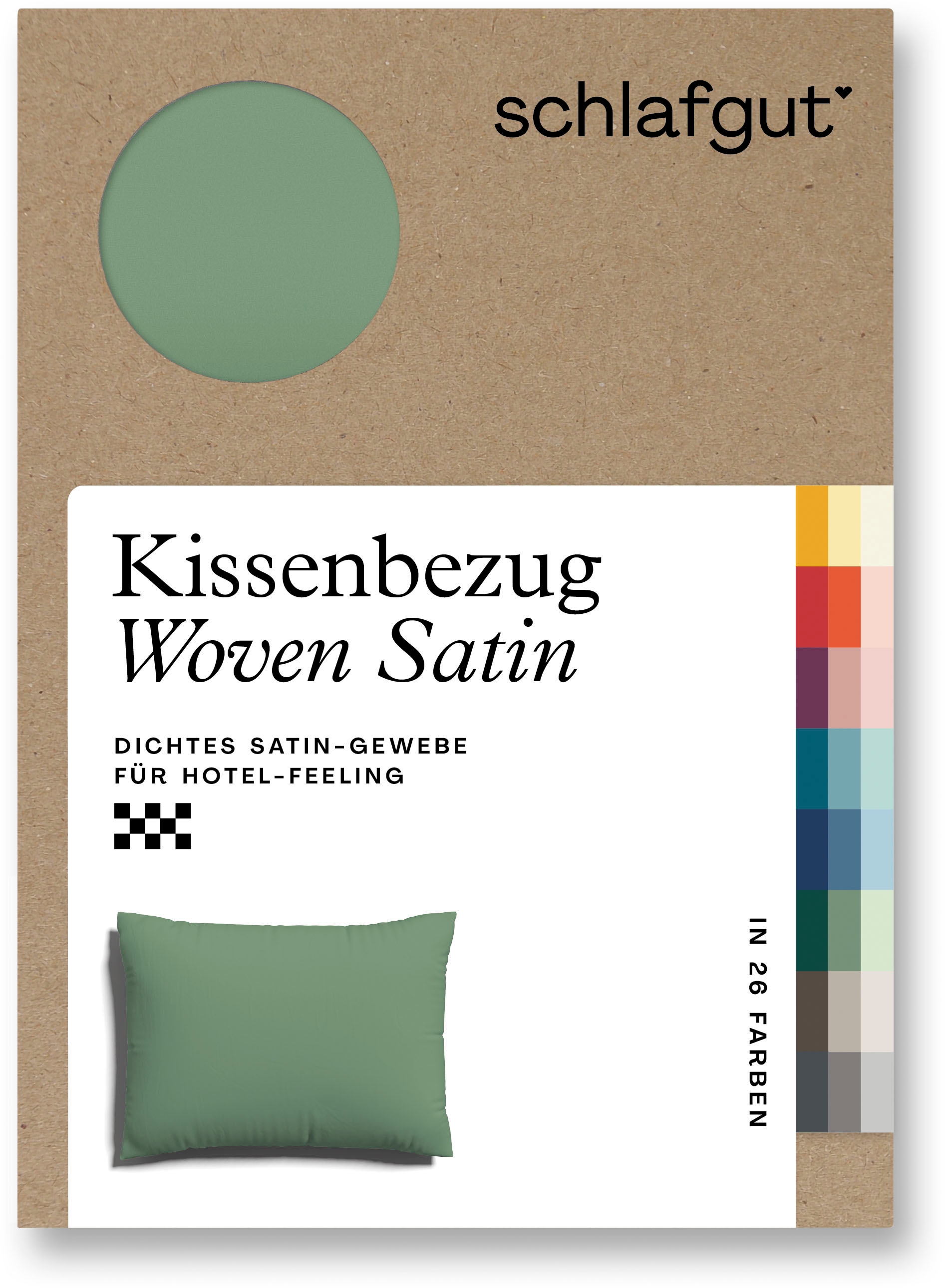 Schlafgut Kissenbezug »Woven Satin aus Mako-Baumwolle, langlebig, pflegeleicht, dicht gewebt«, (1 St.), Kissenhülle mit Reißverschluss, passender Bettbezug erhältlich