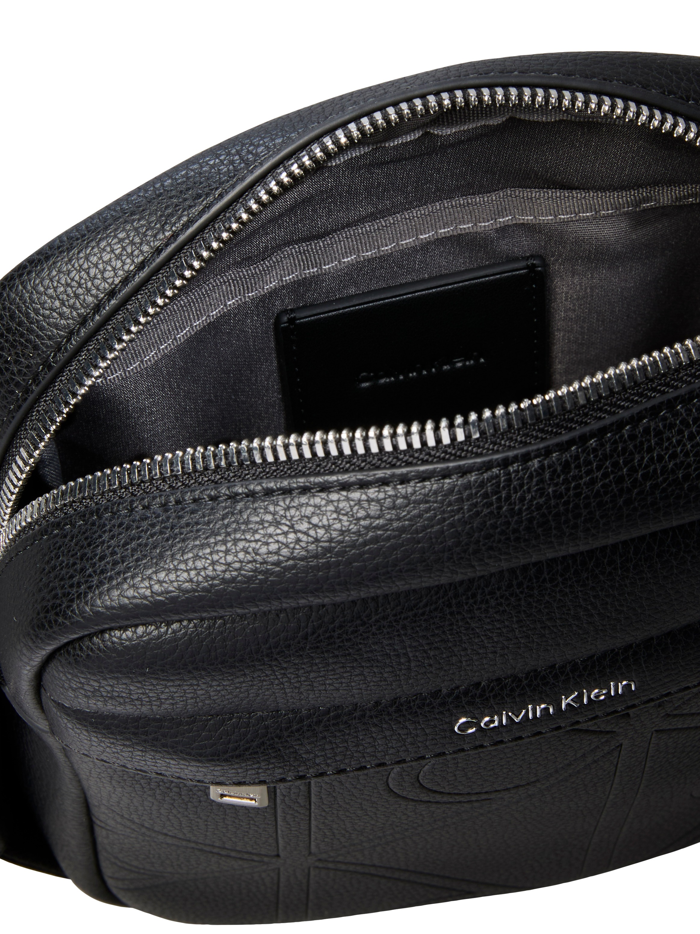 Calvin Klein Umhängetasche »EMBLEM AOP EMBOSS REPORTER« Schultertasche, Body Bag mit Außenfach