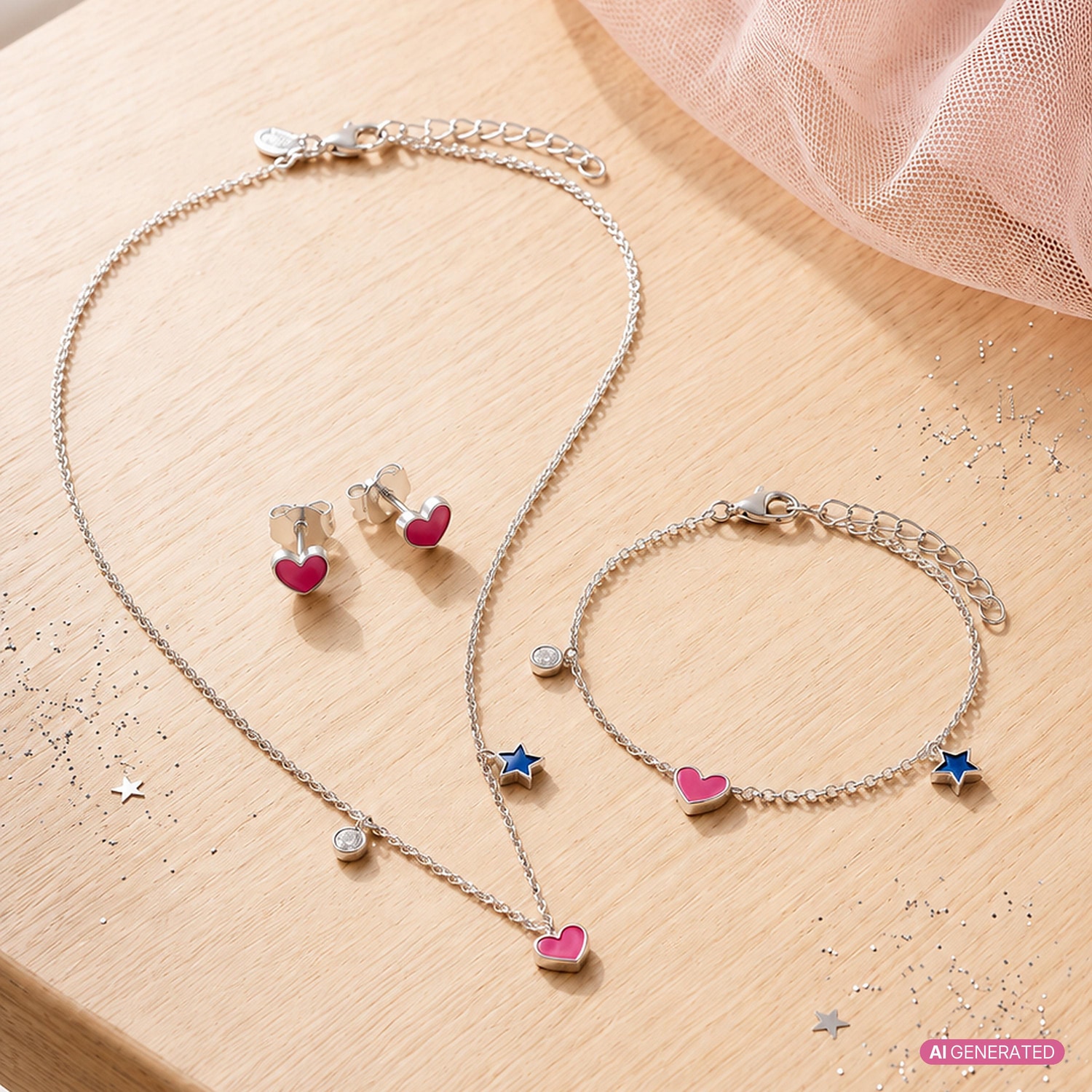 Prinzessin Lillifee Kette mit Anhänger »Herz« mit Zirkonia (synth.) - Emaille