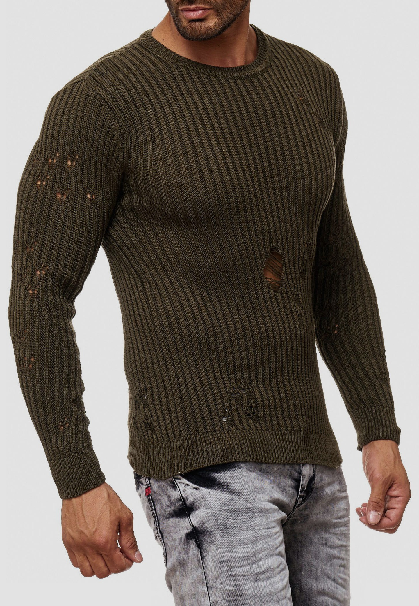 Rusty Neal Strickpullover, im lässigen Used-Look