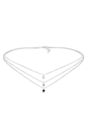 Collier »Choker 3-reihig Kristalle Silber«