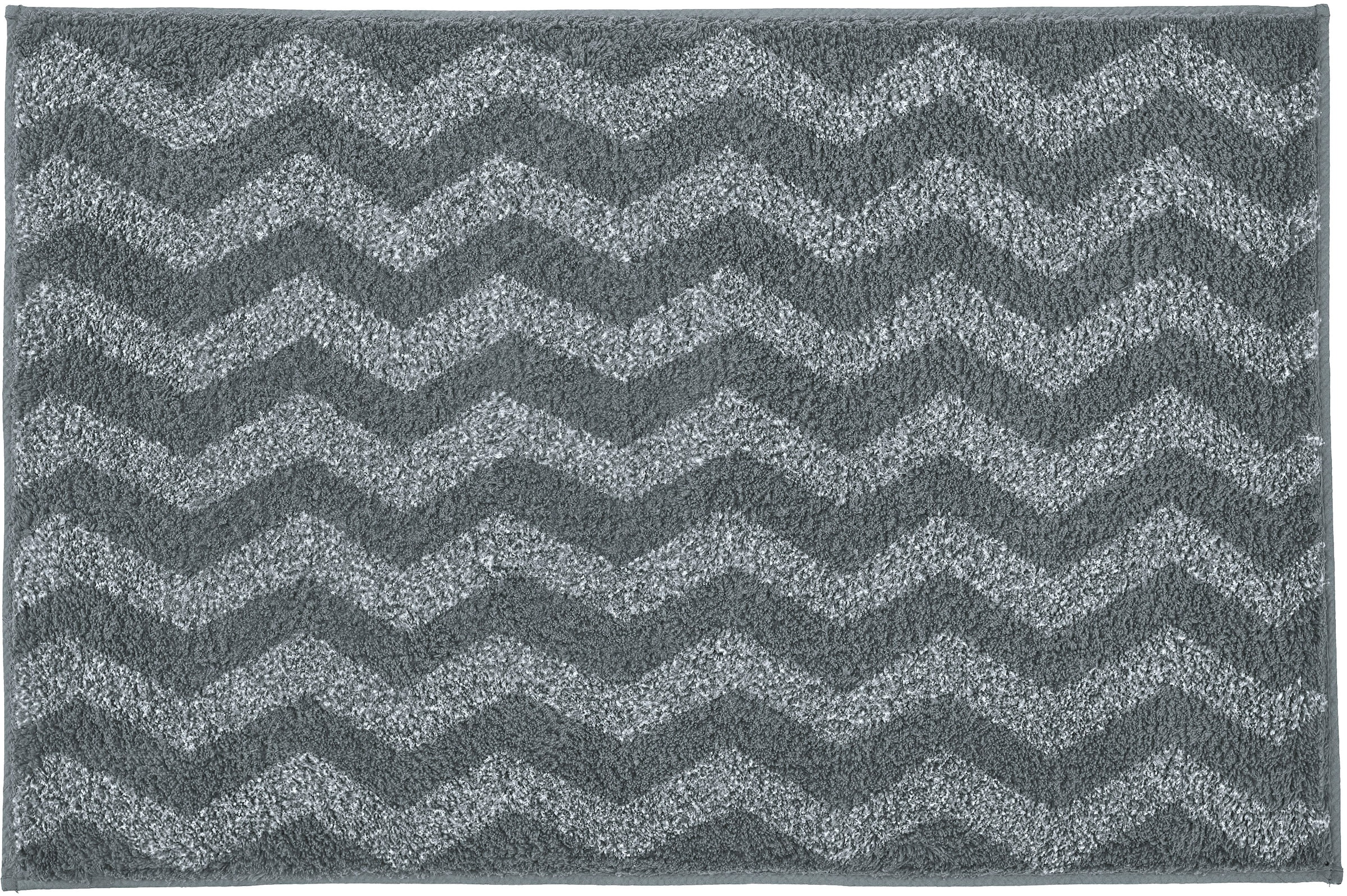 Kleine Wolke Badematte »»Zack«« Höhe 20 mm rutschhemmend beschichtet fußbodenheizungsgeeignet Badteppich, modernes Zickzack Design, Ton in Ton