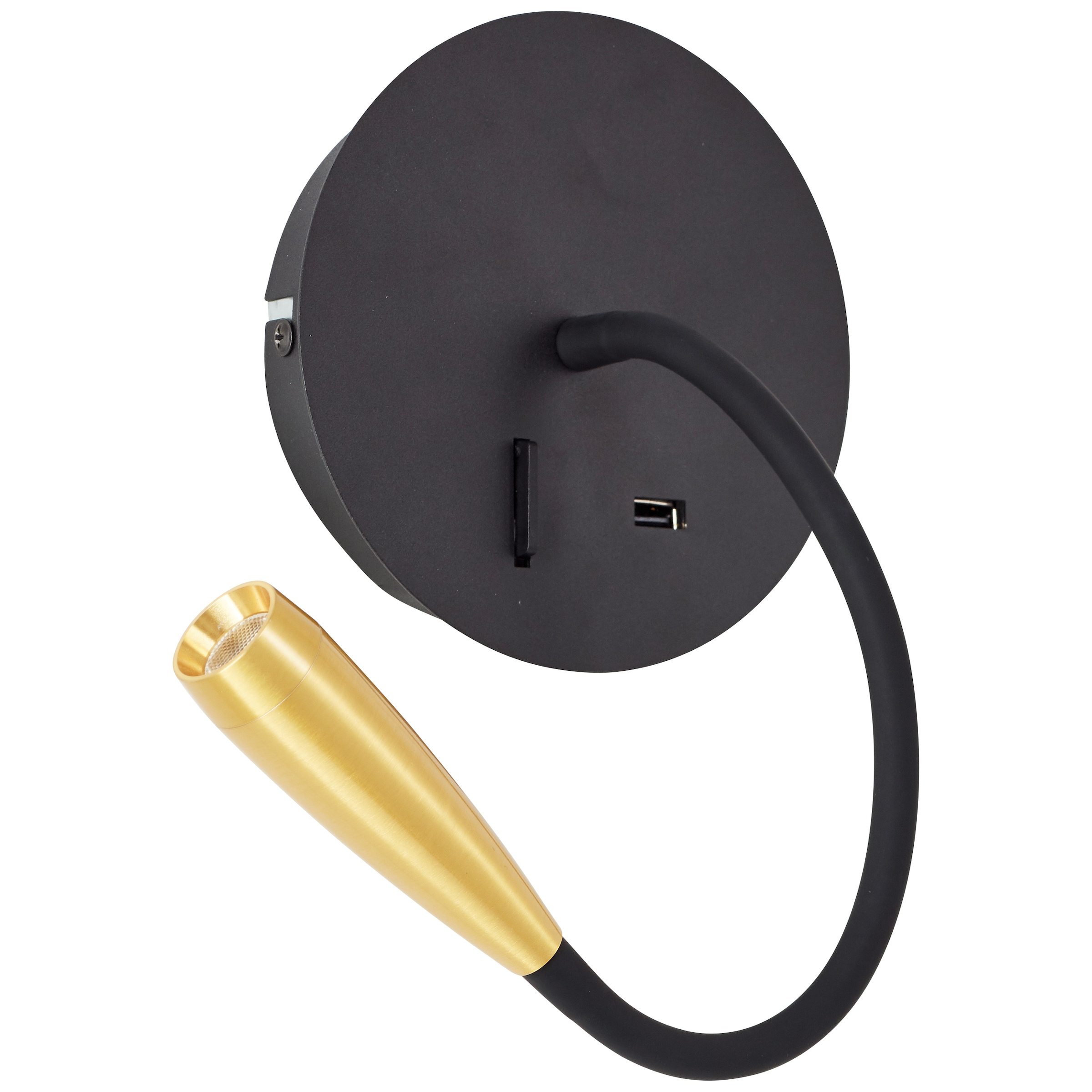 »Jutta«, flexibler gold USB, BAUR | Lesearm, lm, LED K, 170 Brilliant Wandstrahler 3000 schwarz/matt