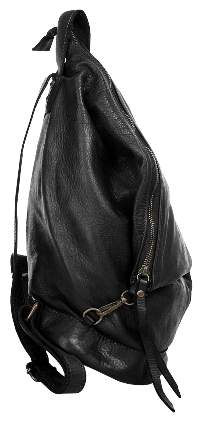 Cityrucksack SAMANTHA LOOK, Damen, Gr. B/H/T: 30cm x 25cm x 10cm, onesize, schwarz, Leder, Rindsleder, unifarben, Rucksäcke Cityrucksack, echt Leder, Made in Italy 3