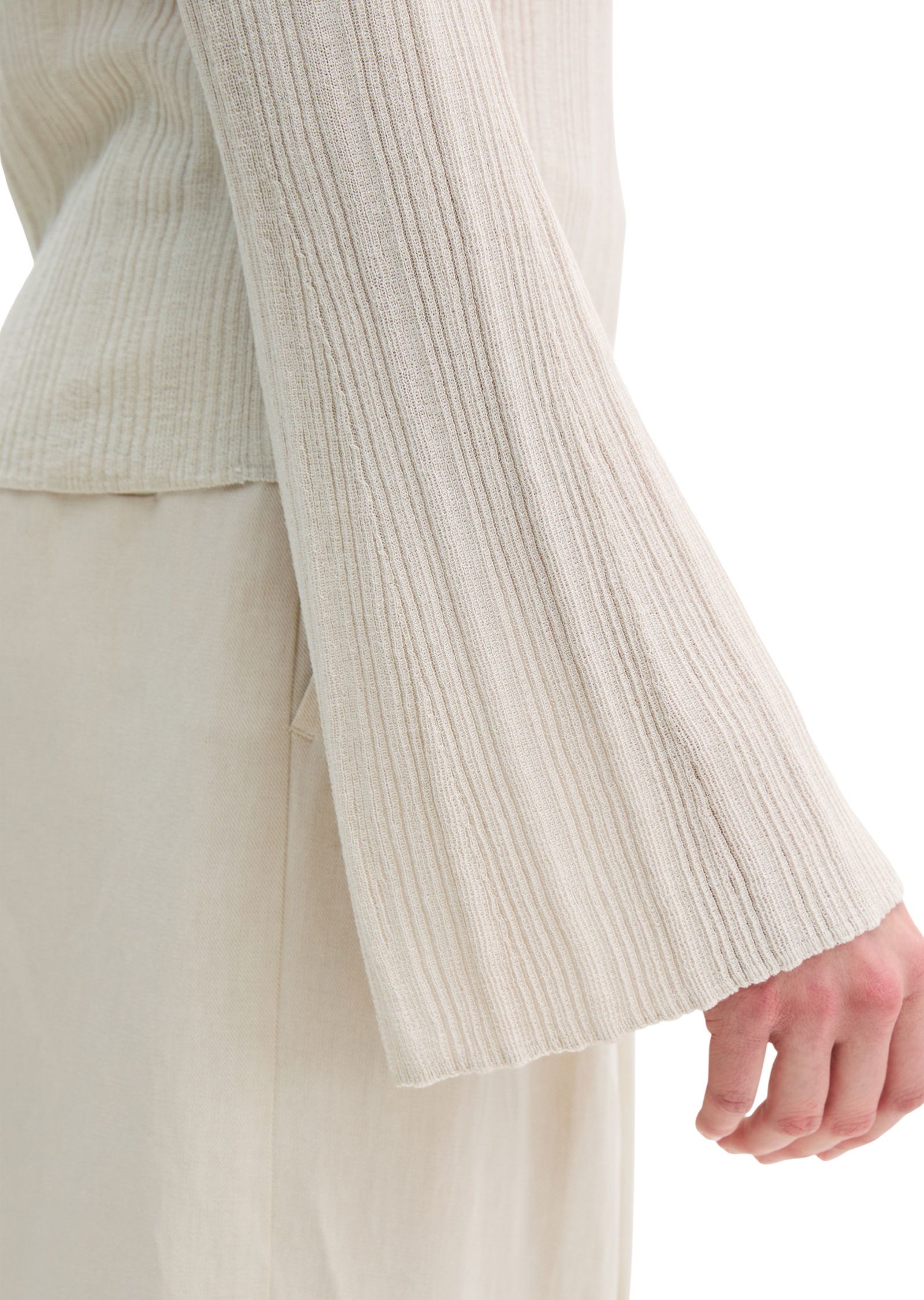 Strickpullover MARC O'POLO "aus edlem Viskose-Leinen-Mix", Damen, Gr. XS, grau silk, Obermaterial: 73% Viskose, 14% Polyester, 13% Leinen, unifarben, U-Boot-Ausschnitt, Pullover Strickpullover 3