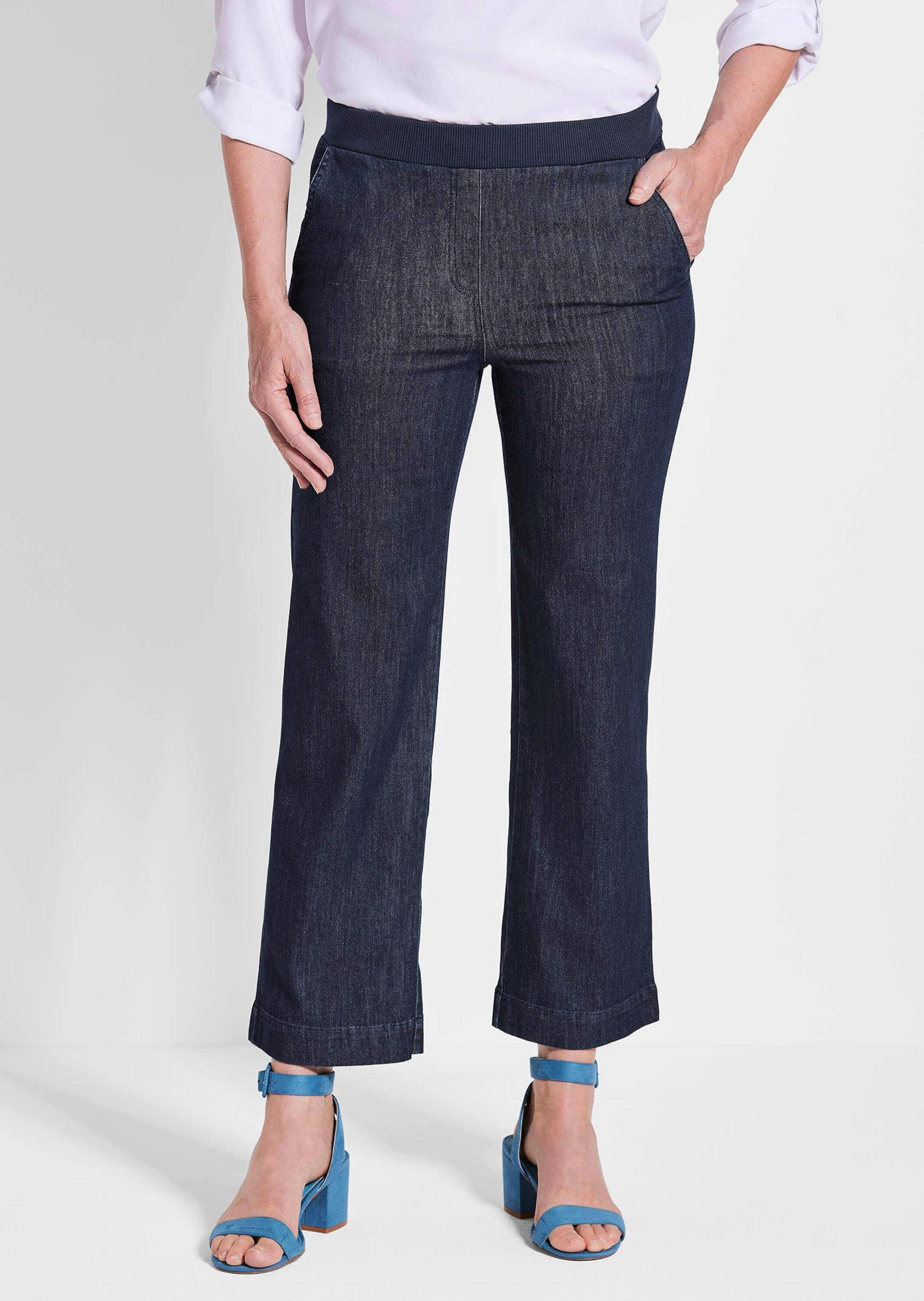 GOLDNER Stoffhose »Kurzgröße Komfortable Denim-Hose VERA mit Stretch«