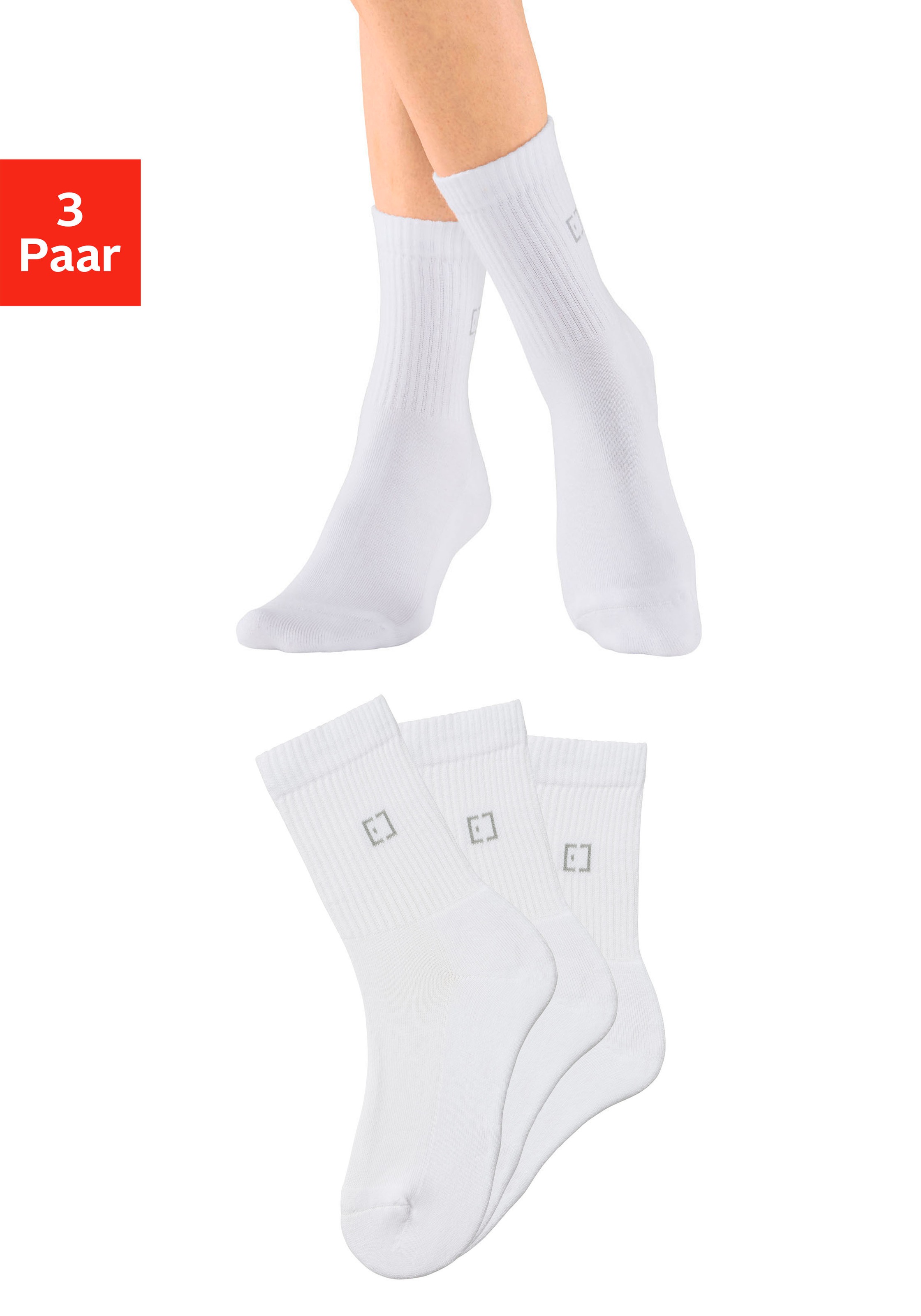 Elbsand Socken Packung, 3 Stk. tlg. mit Frottee und eingestricktem Markenlo günstig online kaufen