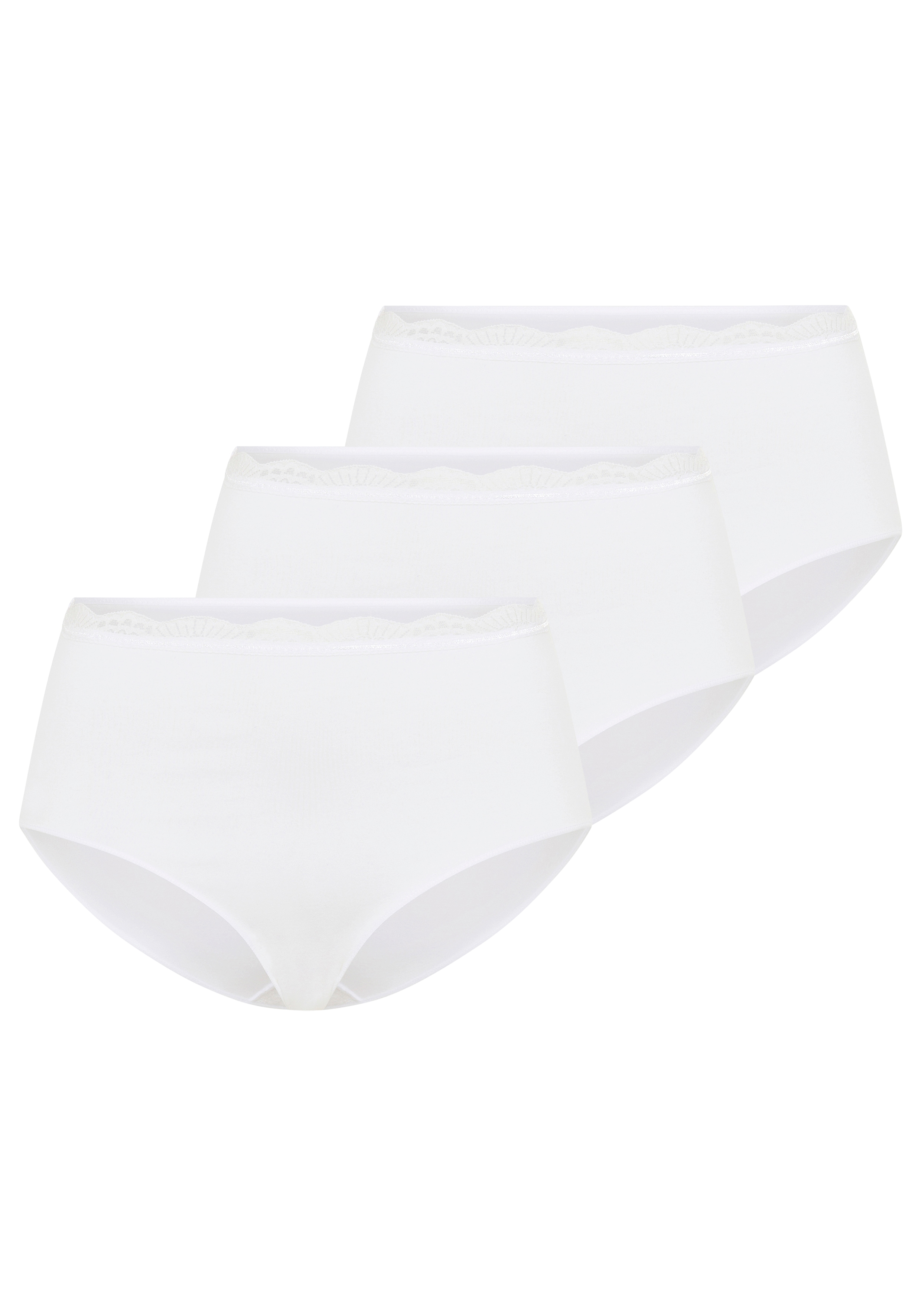 YSABEL MORA "BASIC COLLECTION COTTON WITH LACE" hochgeschnitten und mit zarter Spitze verfeinert