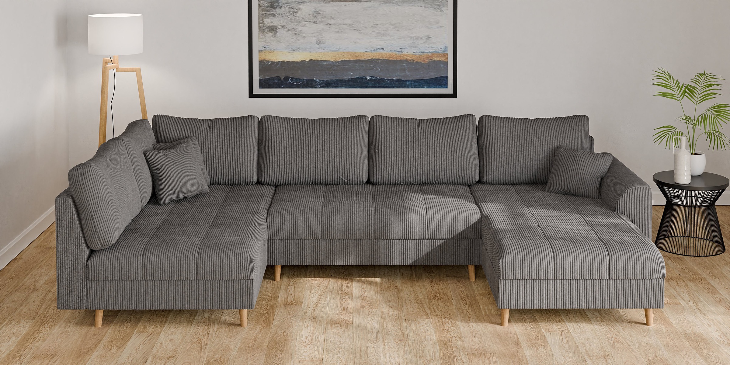 Home affaire Wohnlandschaft "CHARRE U-Form mit Ottomane, Maße B/T/H: 310/16 günstig online kaufen