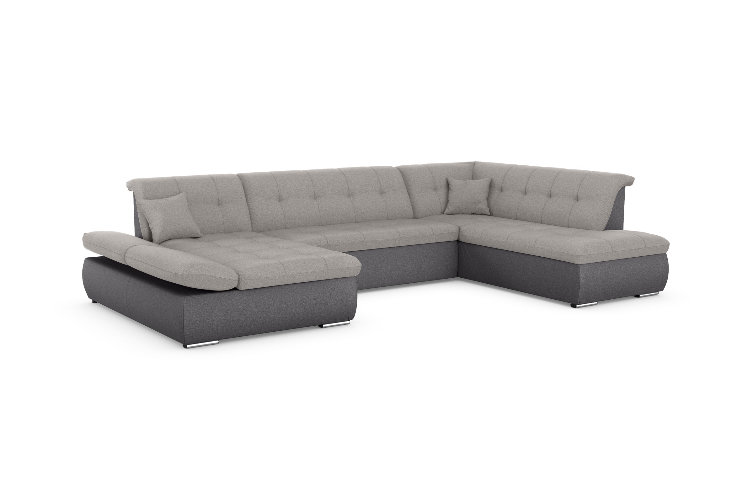 DOMO collection Wohnlandschaft »Moric U-Form auch in Cord«, im XXL-Format, wahlweise mit Bettfunktion und Armlehnenverstellung