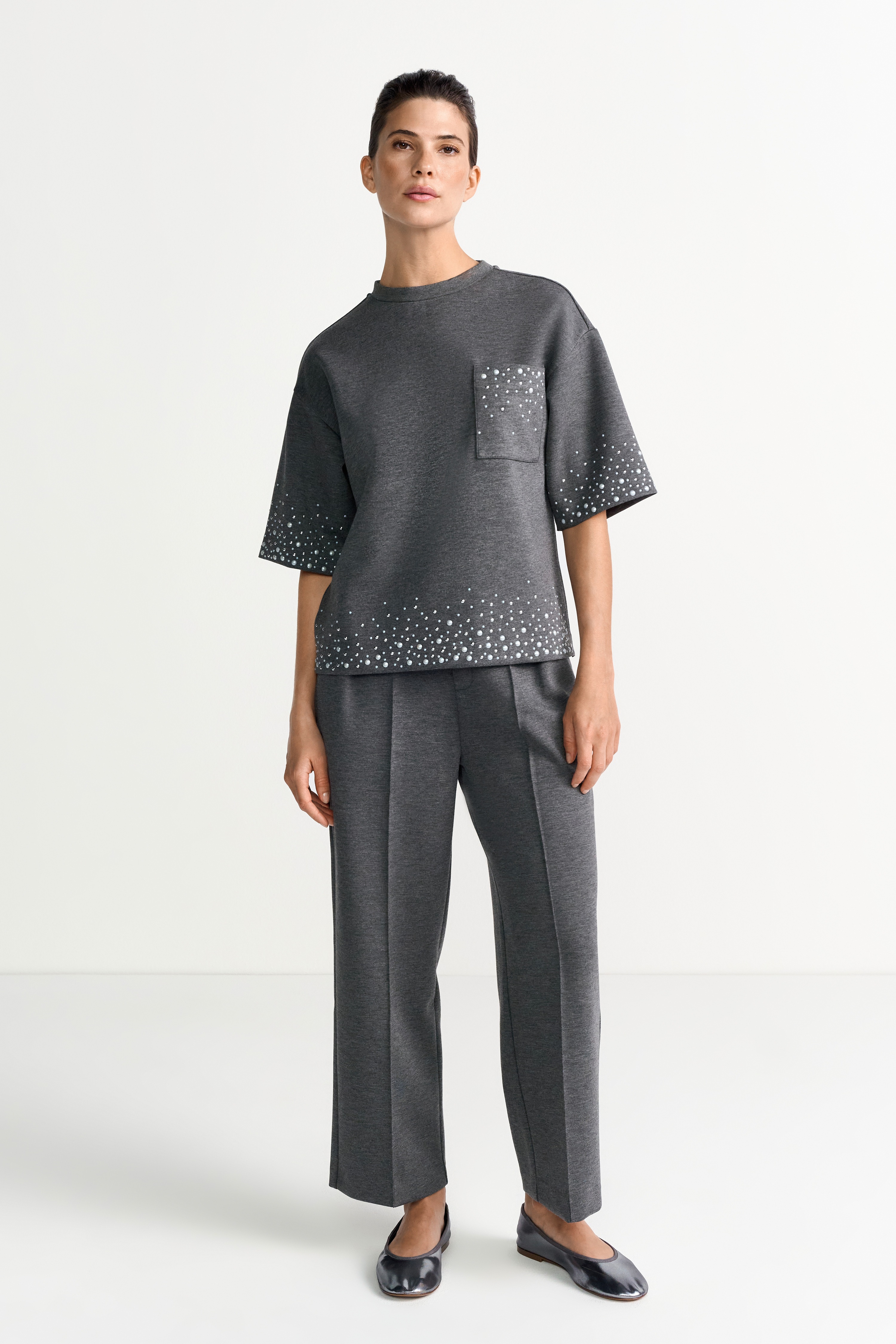 Thumbnail - RICHROYAL T-Shirt mit Strass und Perlen, Rundhals