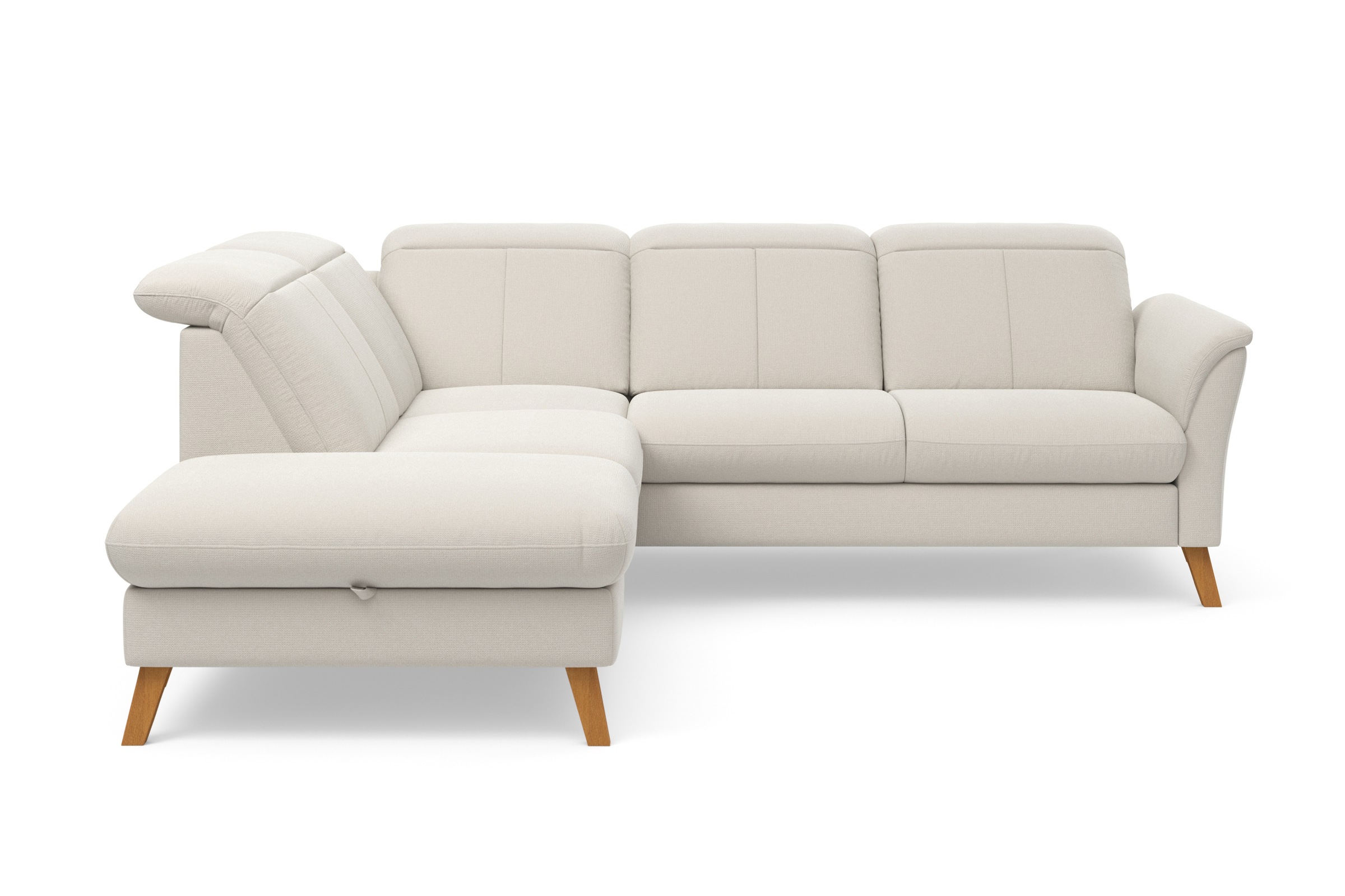 Ecksofa SIT & MORE "Romero L-Form", beige (creme), B:250cm H:91cm T:220cm, 90% Polyester 10%Polyamid, Sofas, Ecksofa, wahlweise mit oder ohne TV-Funktion, Bettfunktion, Bettkasten 4
