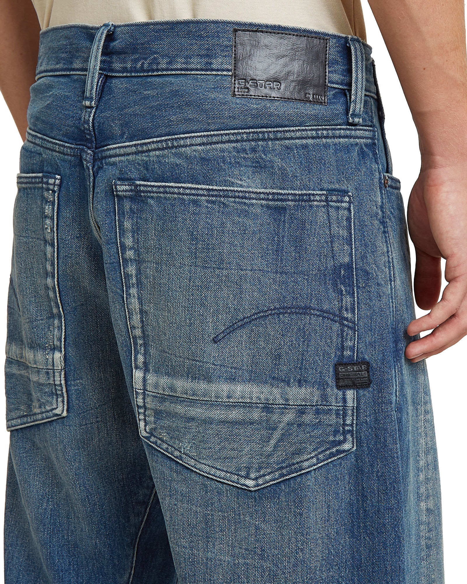 Regular-fit-Jeans G-STAR "Bend Loose Jeans", Herren, Gr. 29, Länge 30, antique faded marble zircon, Obermaterial: 75% Baumwolle, 25% Baumwolle, Jeans 3
