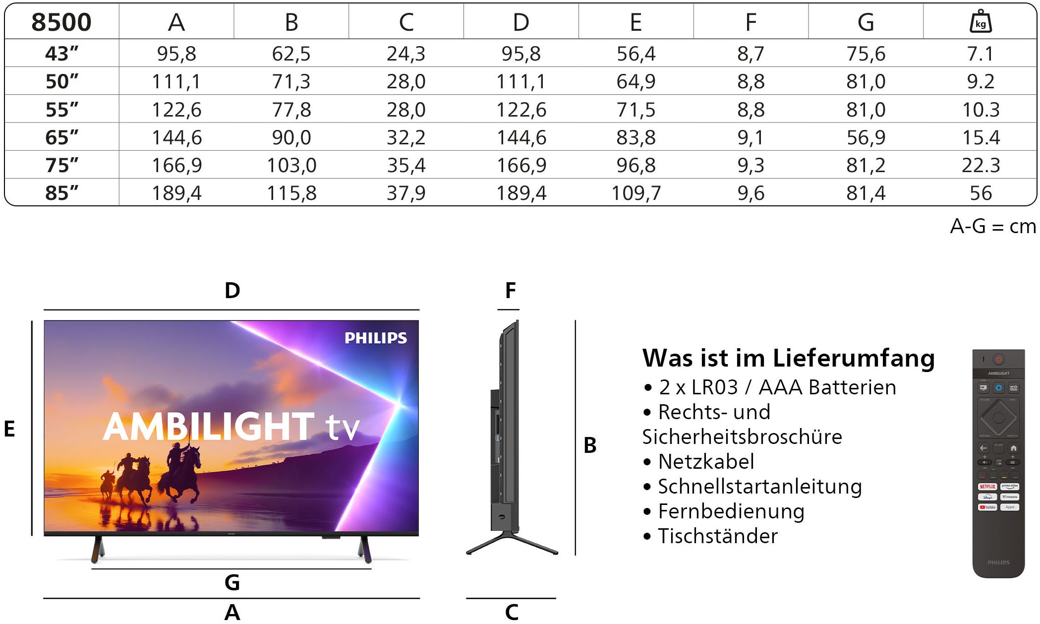 Philips LED-Fernseher »43PUS8500/12« 108 cm/43 ″ Smart-TV