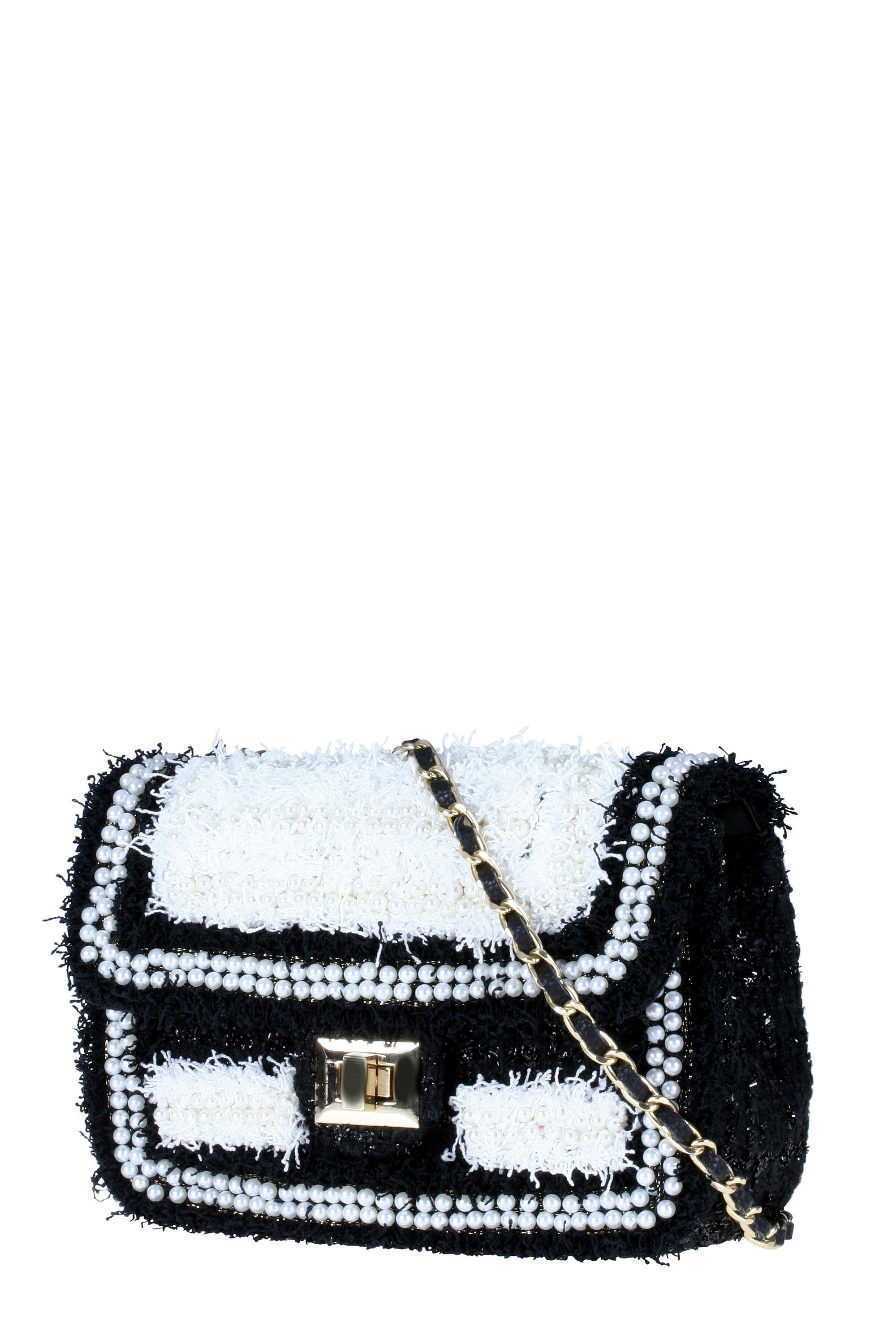 COLLEZIONE ALESSANDRO Umhängetasche »Cocco«, Abendtasche mit Perlen und feinen Fransen