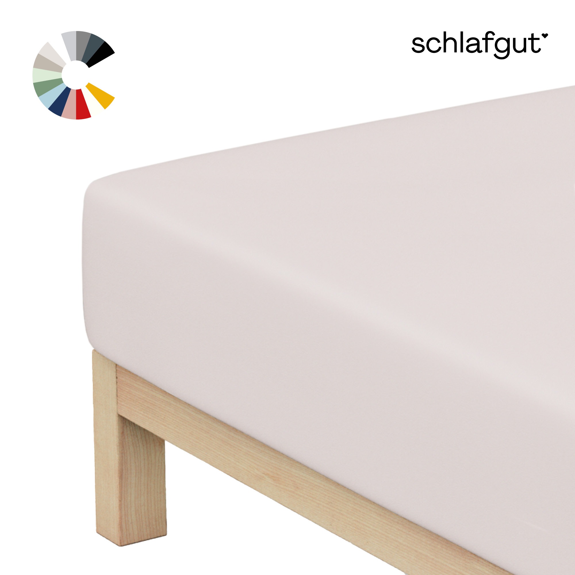 Schlafgut Spannbettlaken "Basic Cotton Bettlaken, 160 g/m², 100% Baumwolle, Spannbetttuch" Spannbettlaken bis 20 cm Matratzenhöhe, bügelfrei und pflegeleicht