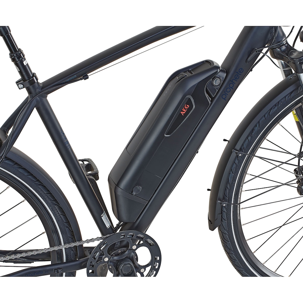 Prophete E-Bike »Prophete Entdecker e2000 Herren«, 10 Gang, Shimano, Deore RD-T6000, Heckmotor 250 W, (mit Gepäckträgertasche-mit Lenkertasche)