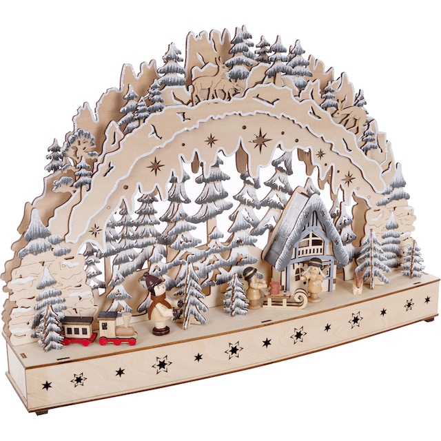 Myflair Möbel & Accessoires LED Schwibbogen »Weihnachtsdeko«, aus Holz, mit  LED Beleuchtung, Höhe ca. 31 cm bestellen | BAUR