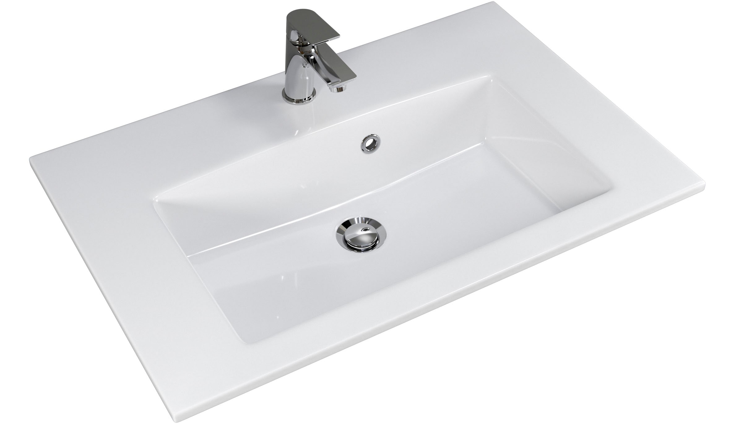 Saphir Badmöbel-Set »Trentino 2-teilig Mineralmarmor-Waschtisch mit LED-Spiegelschrank«, (3 St.), Badmöbel-Set 77cm breit, inkl. Türdämpfer, 3 Türen, 2 Auszügen