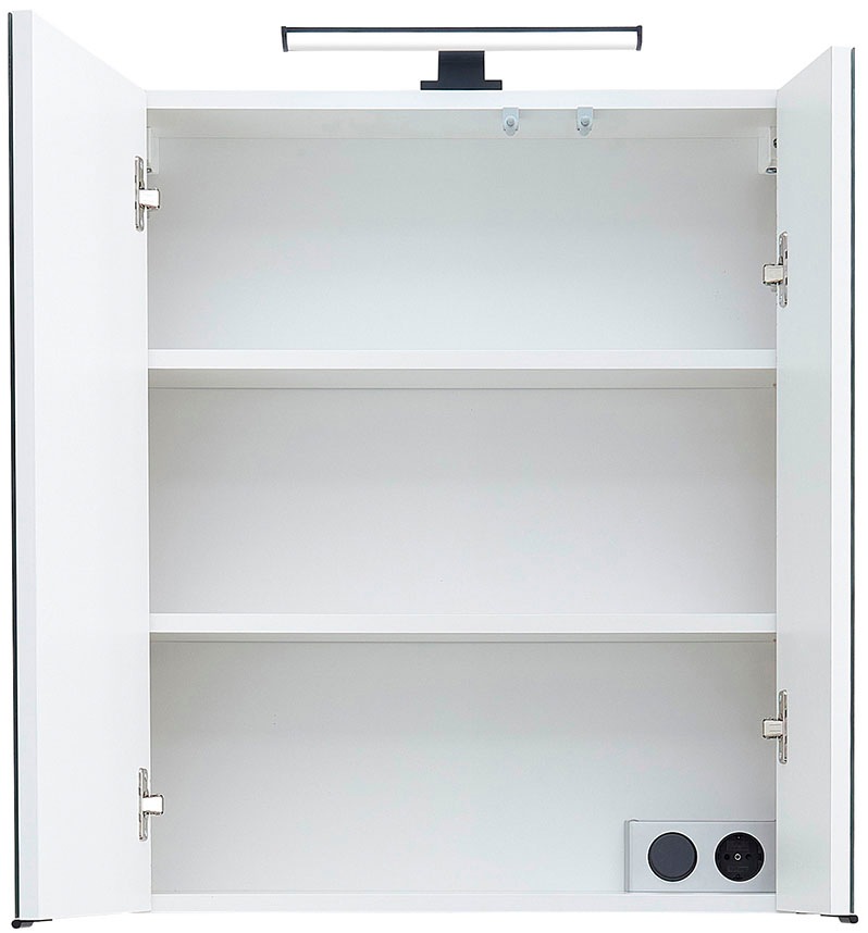 Saphir Badmöbel-Set »Quickset 395 4-teilig, Waschbeckenunterschrank mit LED-Spiegelschrank«, (4 St.), Unterschrank, Hängeschrank inkl. Türdämpfer, 6 Türen, 1 Schublade