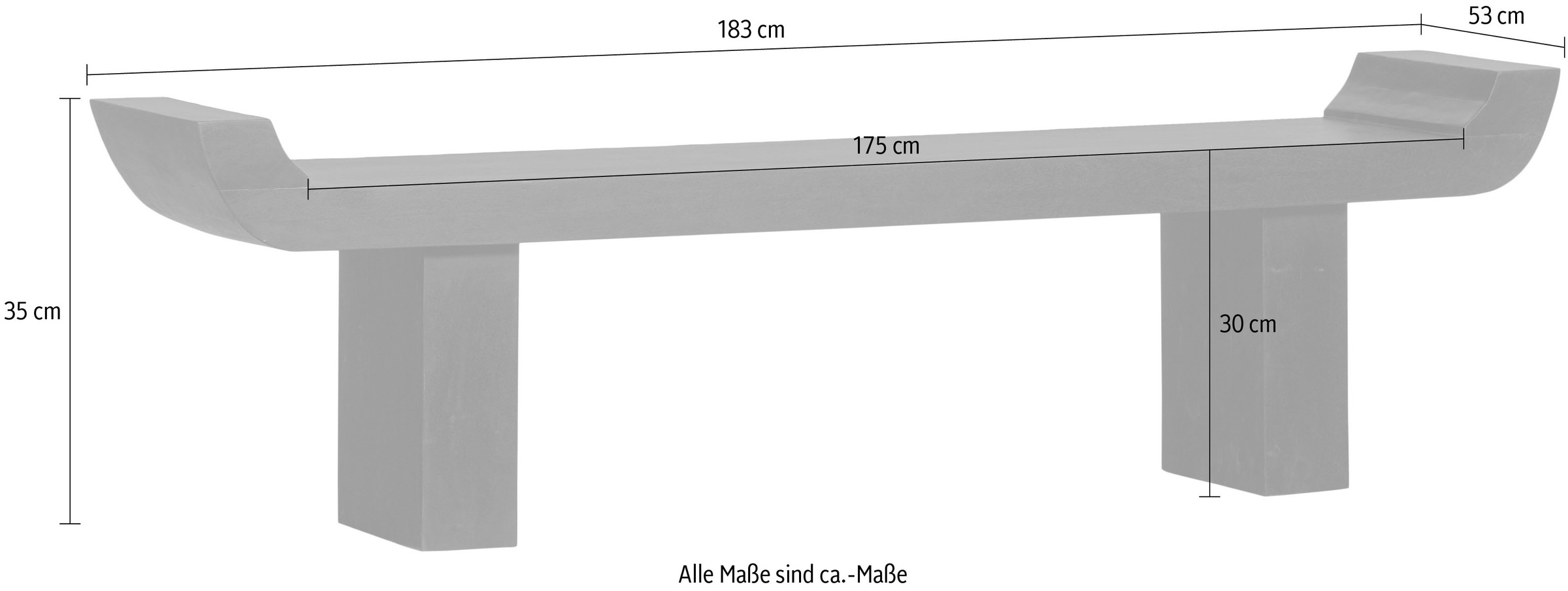 WOOOD Bank »Lox«, Sitzbank, mit Furnierschicht, H 35 cm x B 183 cm
