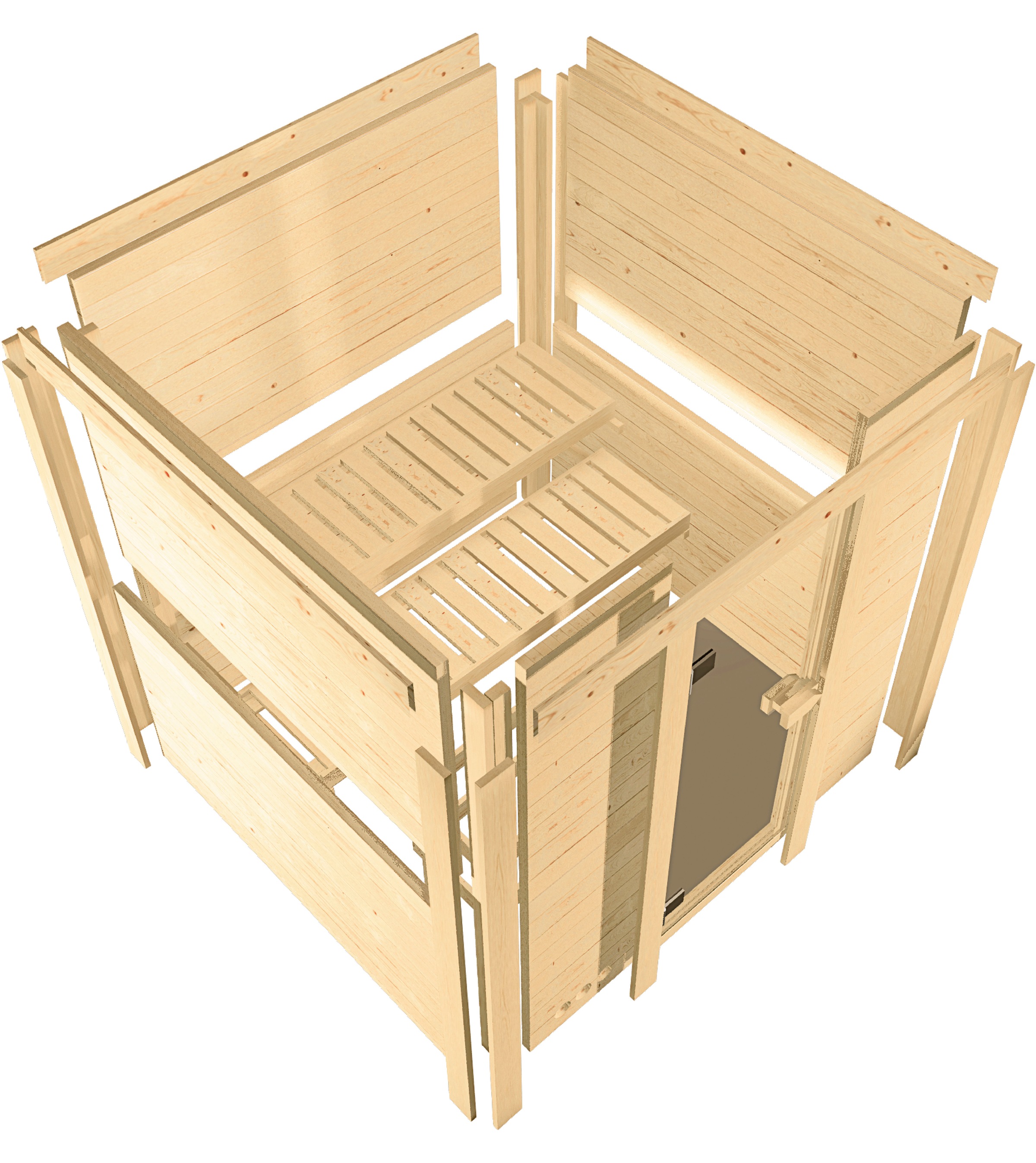 Karibu Sauna »Sina 3«, 9-kW-Ofen mit externer Steuerung