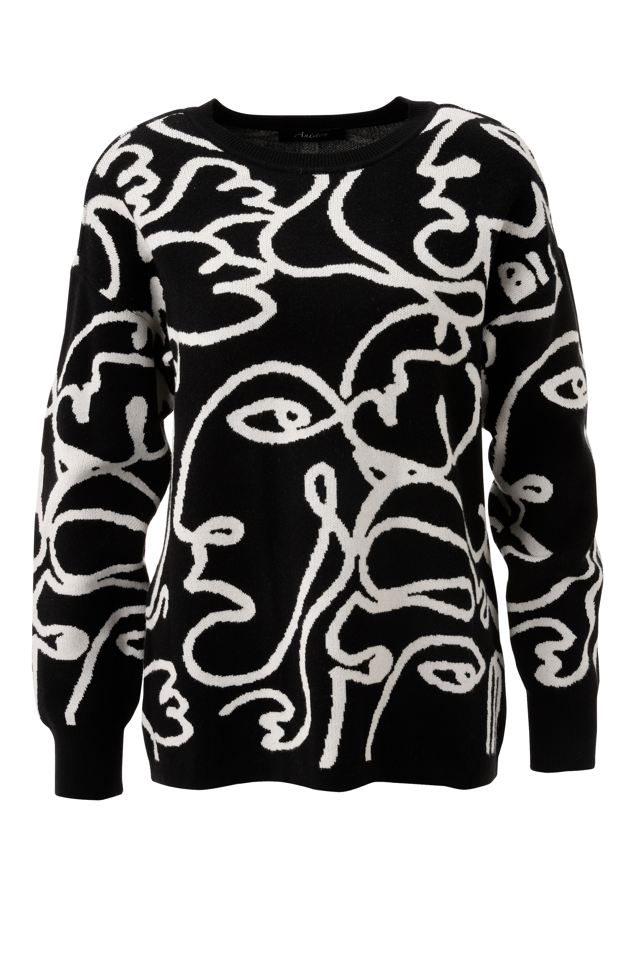 Aniston CASUAL Strickpullover, mit fantasievollem, grafischen Jacquard-Muster - NEUE KOLLEKTION