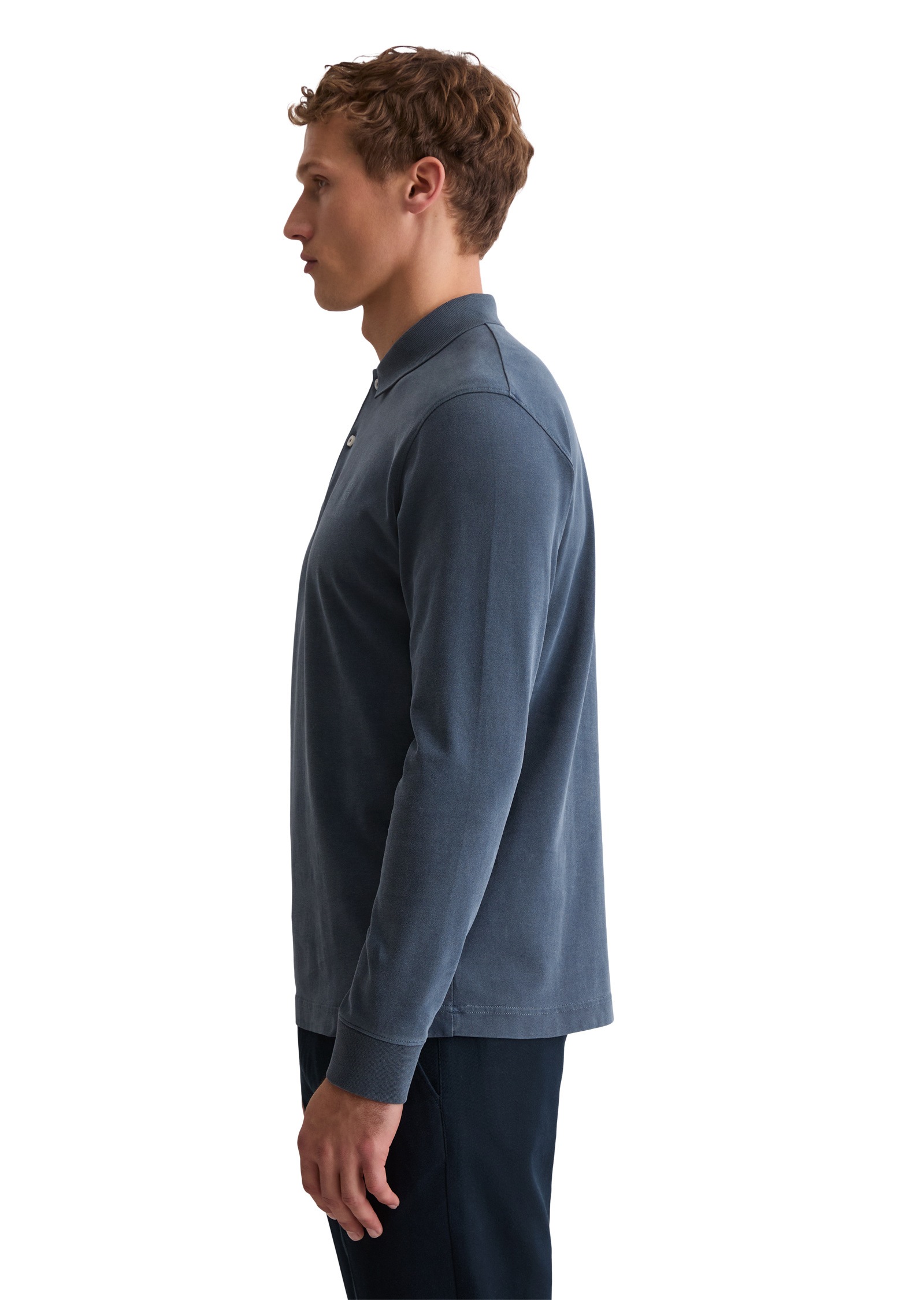 Marc OPolo Langarm-Poloshirt "aus soft-touch Bio-Baumwoll-Jersey" günstig online kaufen