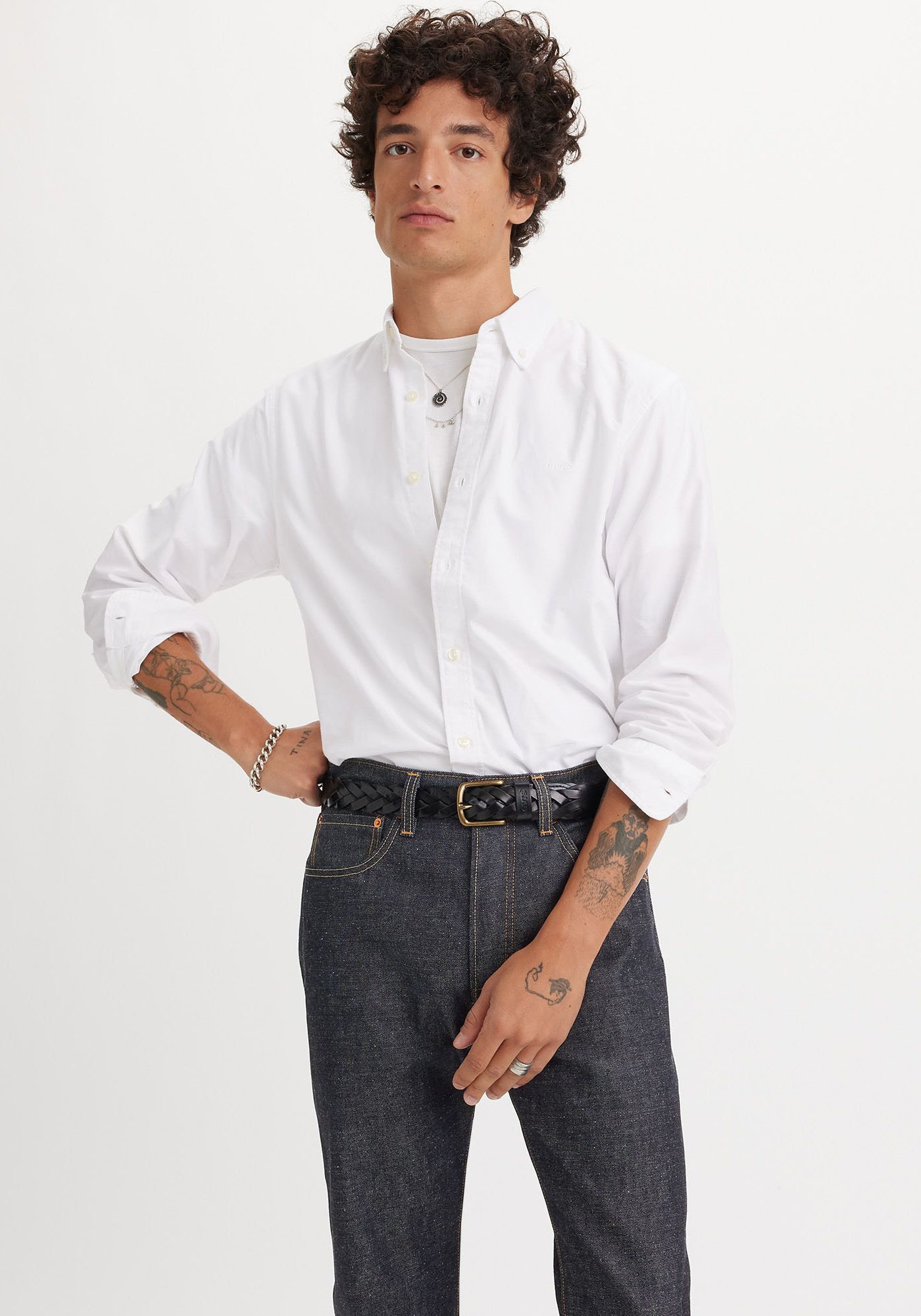 Levis Langarmhemd "AUTHENTIC BUTTON DOWN", mit Ton-in-Ton Logostickerei auf günstig online kaufen