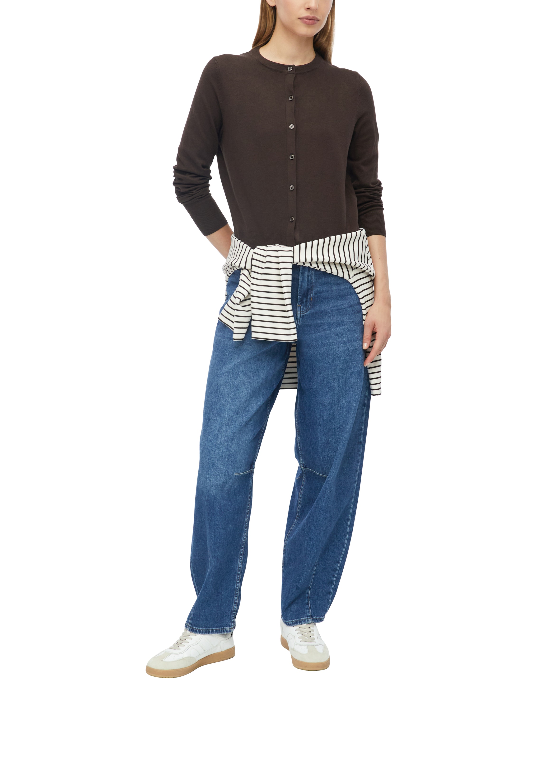 s.Oliver Strickjacke Rundhals mit Viskose