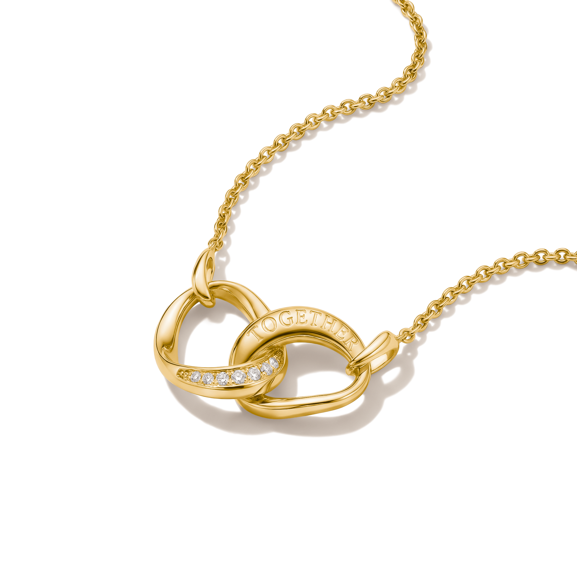 THOMAS SABO Kette mit Anhänger »Together Kette gelbgoldfarben« mit Zirkonia (synth.)