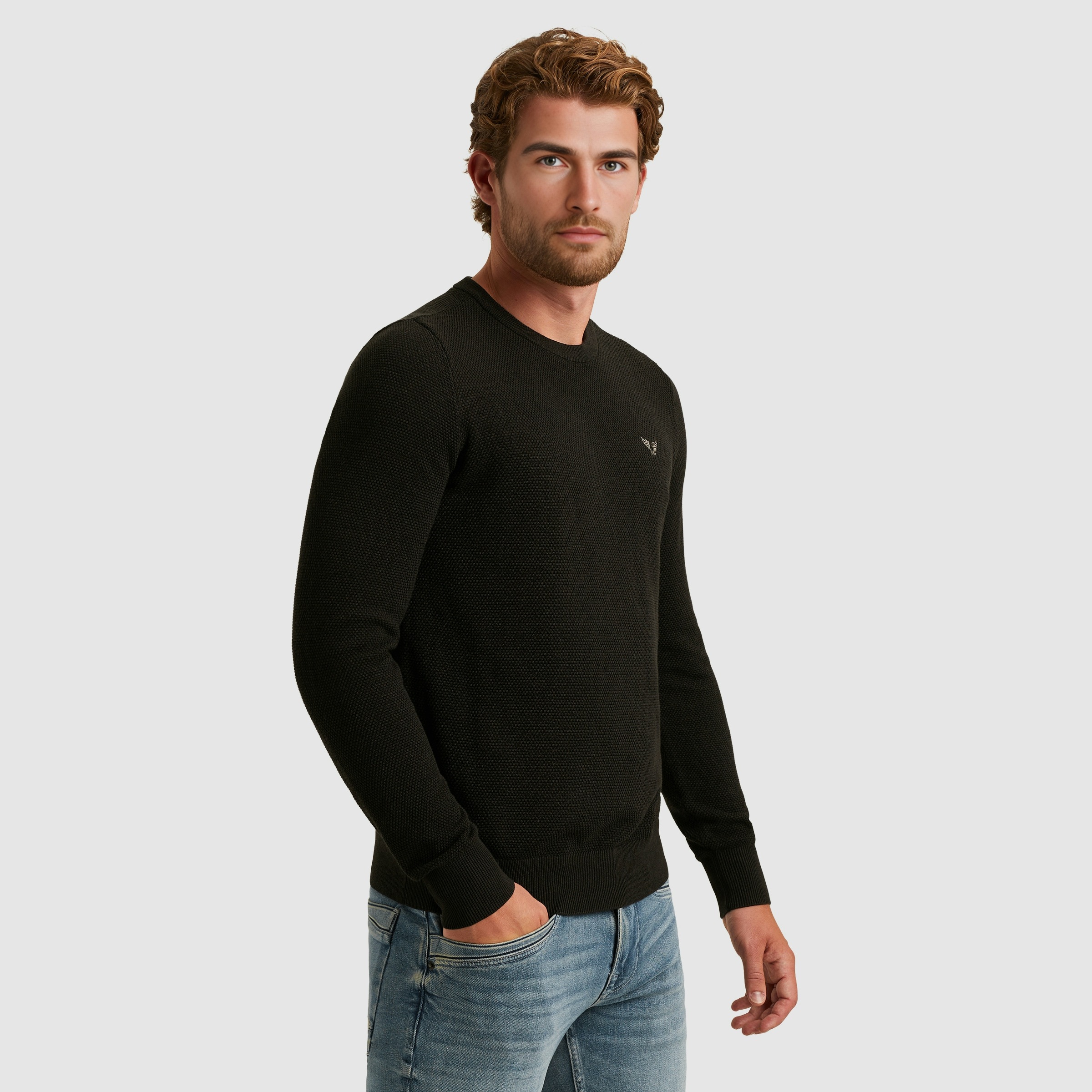 PME Legend Herren Rundhals Pullover R-NECK COTTON MODAL - Regular Fit günstig online kaufen