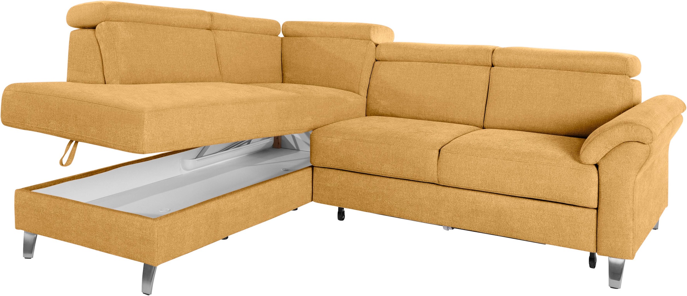 sit&more Ecksofa, inklusive Kopfteilverstellung, wahlweise mit Bettfunktion und Bettkasten