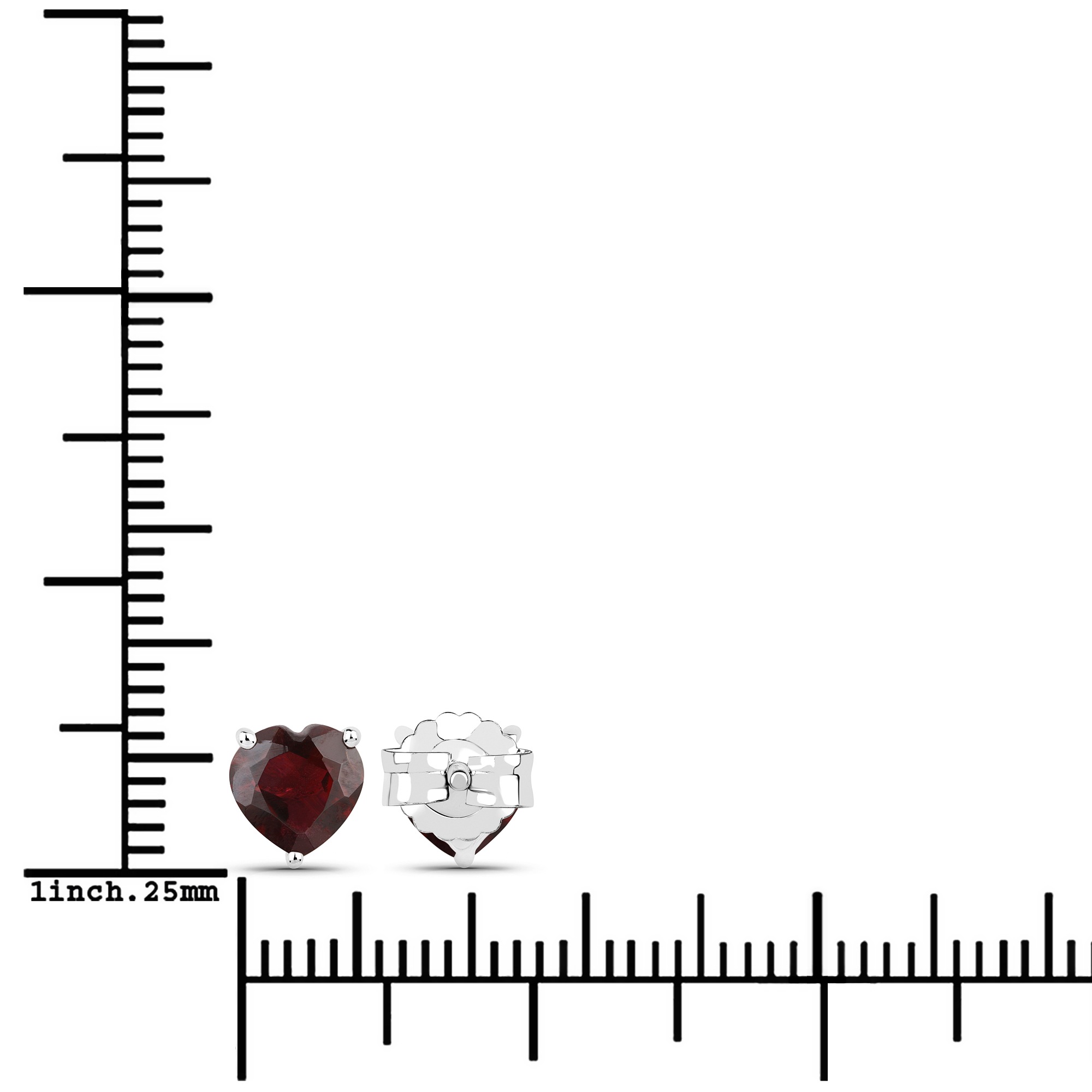 Vira Jewels Paar Ohrstecker »925-Sterling Silber rhodiniert Glänzend Granat bordeaux«