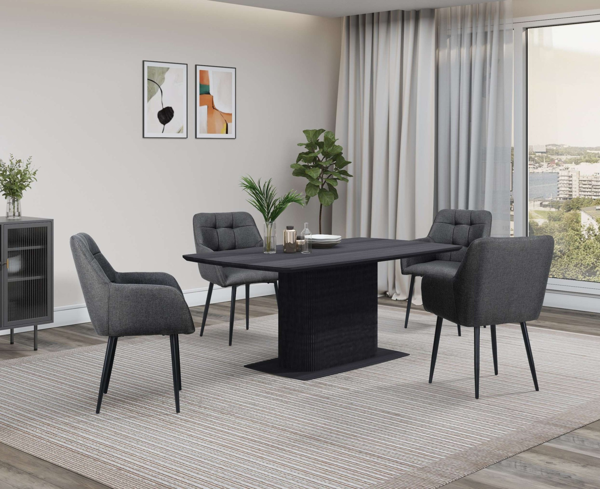 OTTO home Esstisch "Daleton" Tischplatte und Standfuß mit Holzstruktur, pfl günstig online kaufen