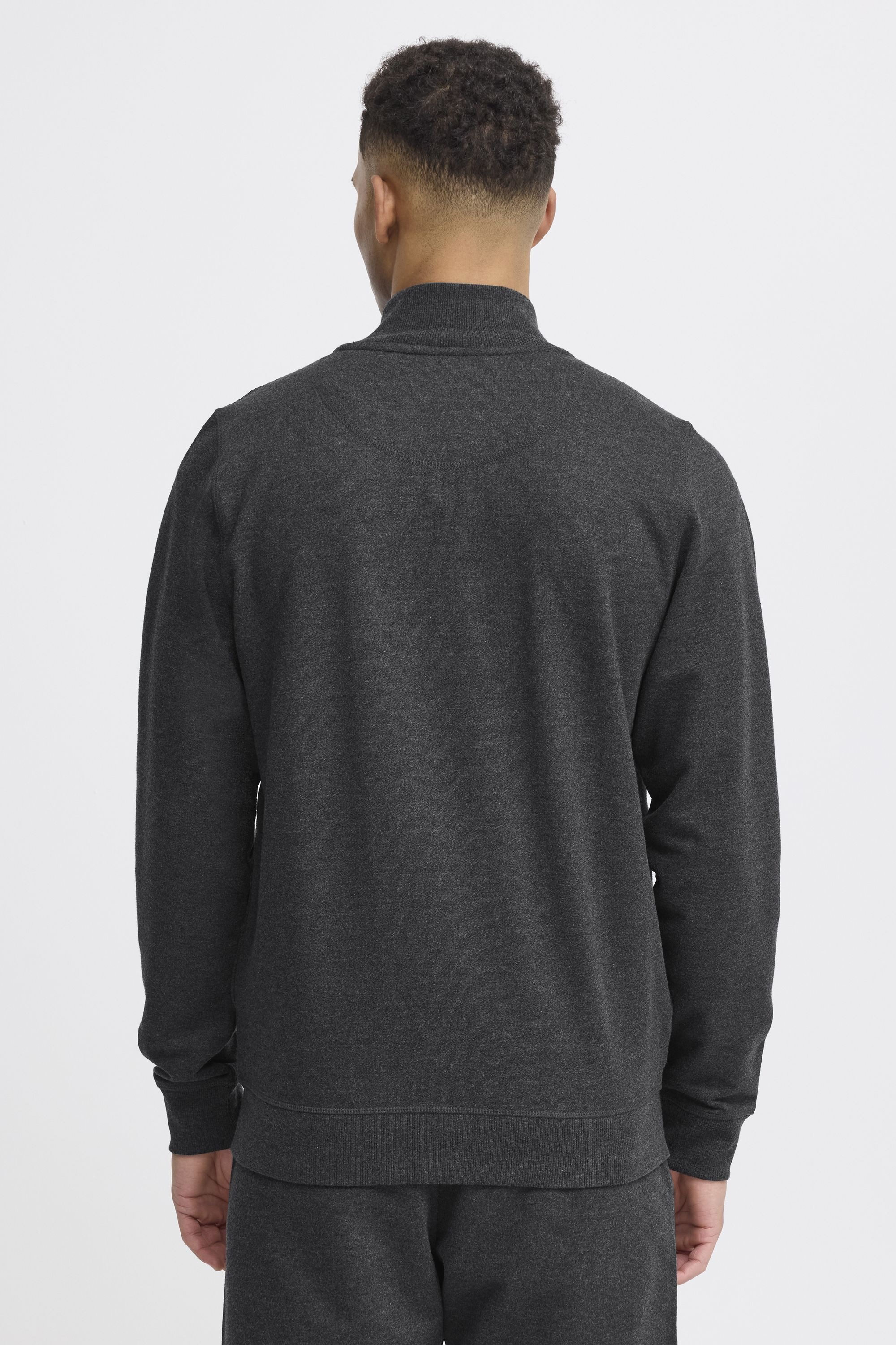 Sweatjacke BLEND "Trainingsjacke BHMBHANDRE", Herren, Gr. M, grau (charcoal mix), Obermaterial: 60% Baumwolle CO. 40% Polyester PES., Sweatjacken Sweatjacke 6