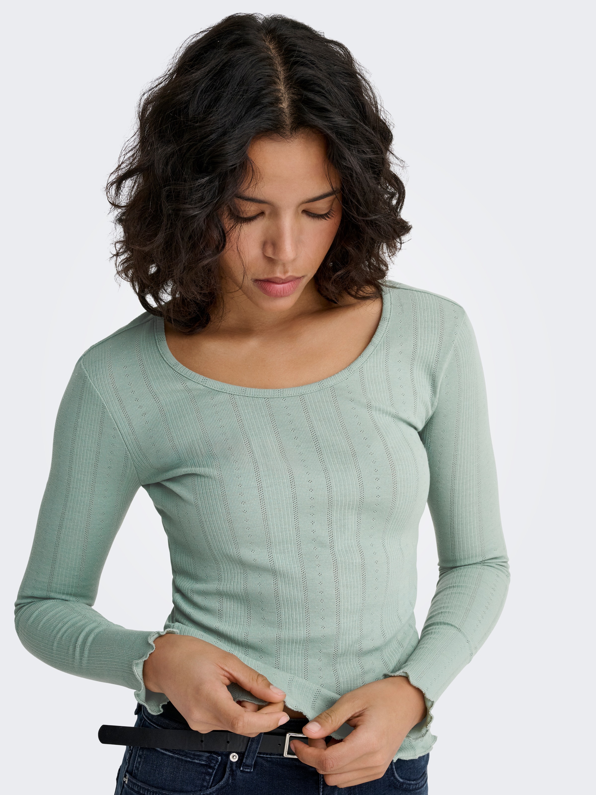 ONLY Langarmshirt "ONLTENNA O-NECK L/S TOP JRS NOOS" günstig online kaufen