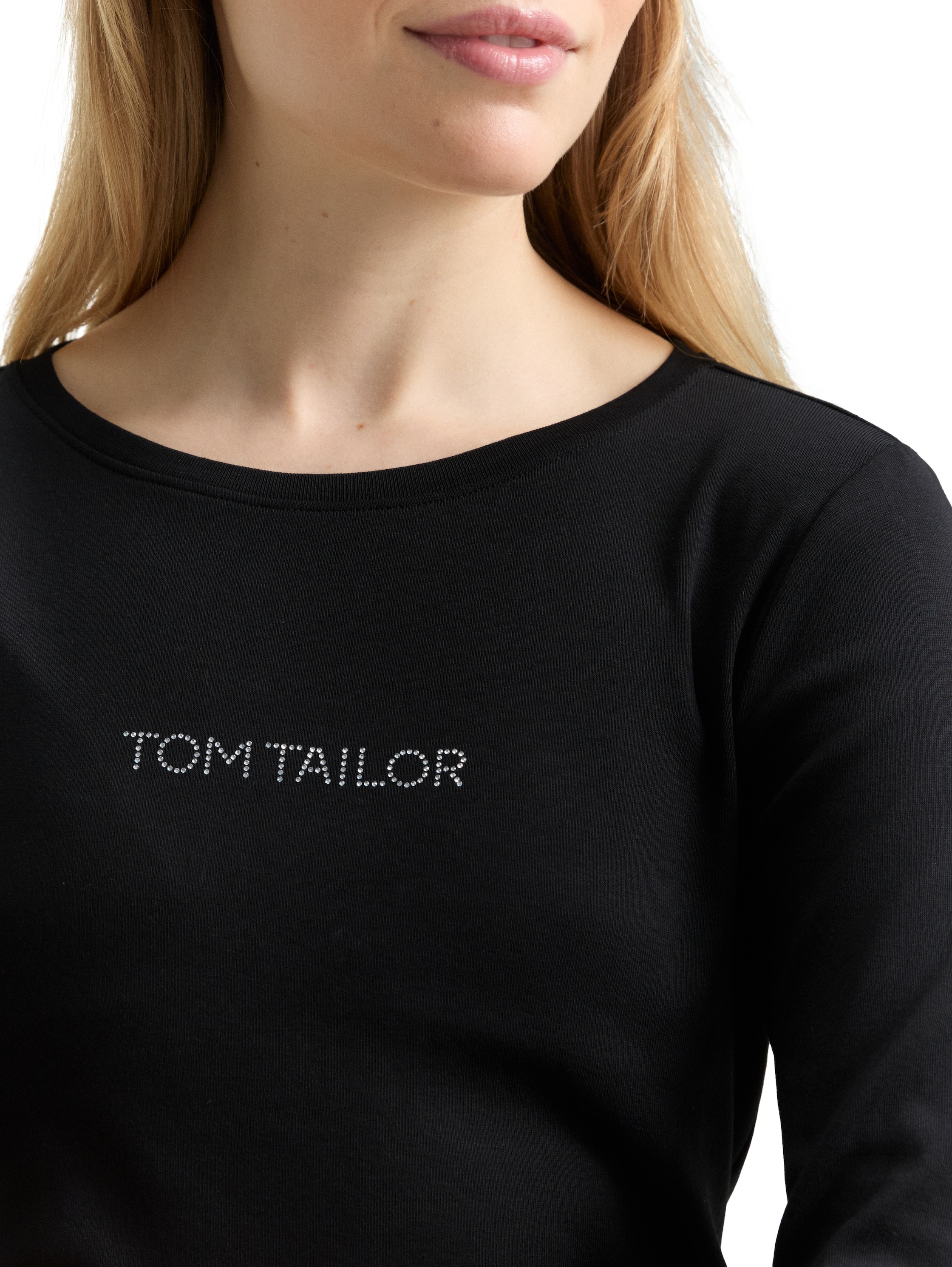 TOM TAILOR 3/4-Arm-Shirt mit Logo Schriftzug
