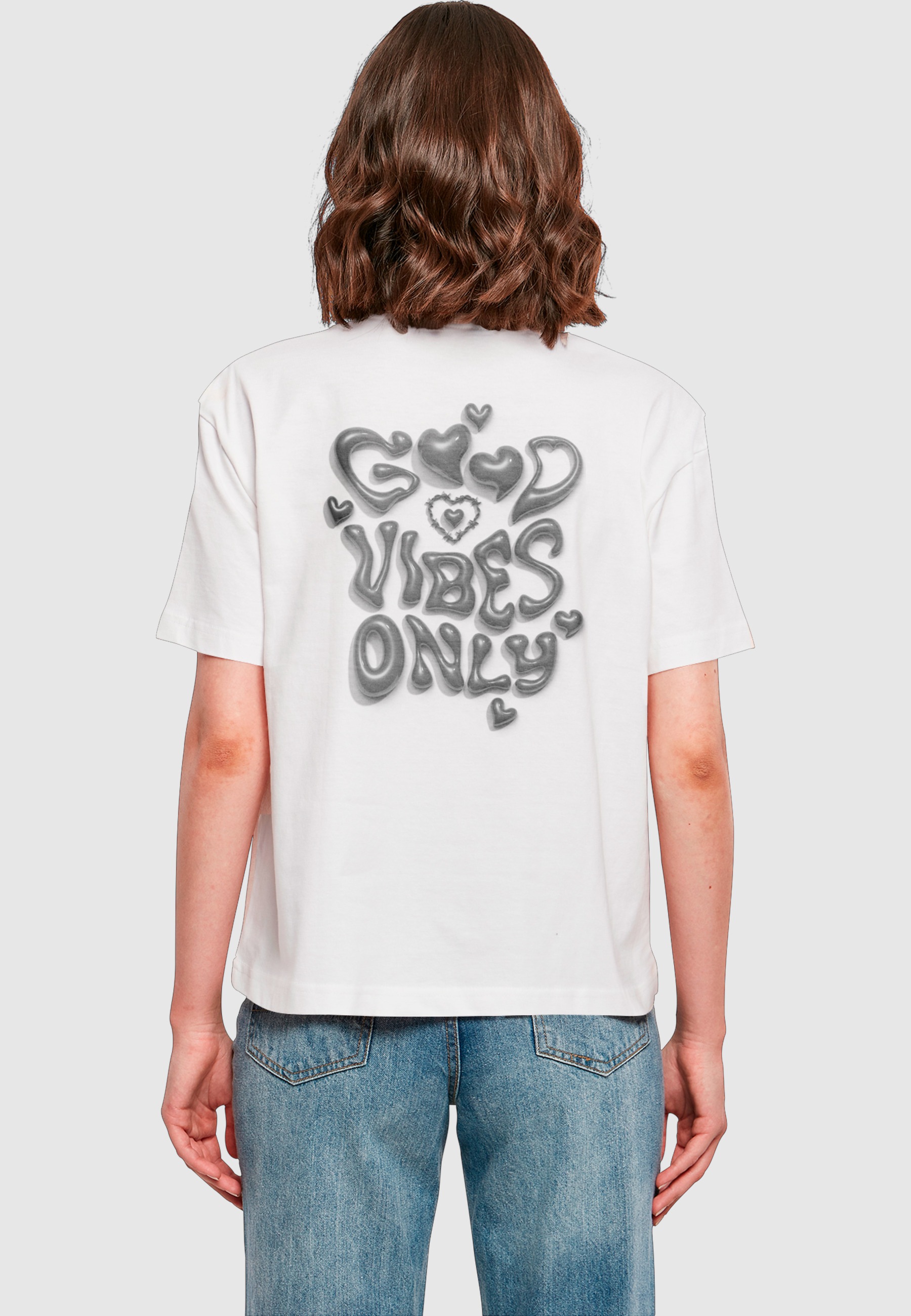 Miss Tee T-Shirt »Miss Tee Damen Good Vibes Only Heart Tee« 1 Stk.