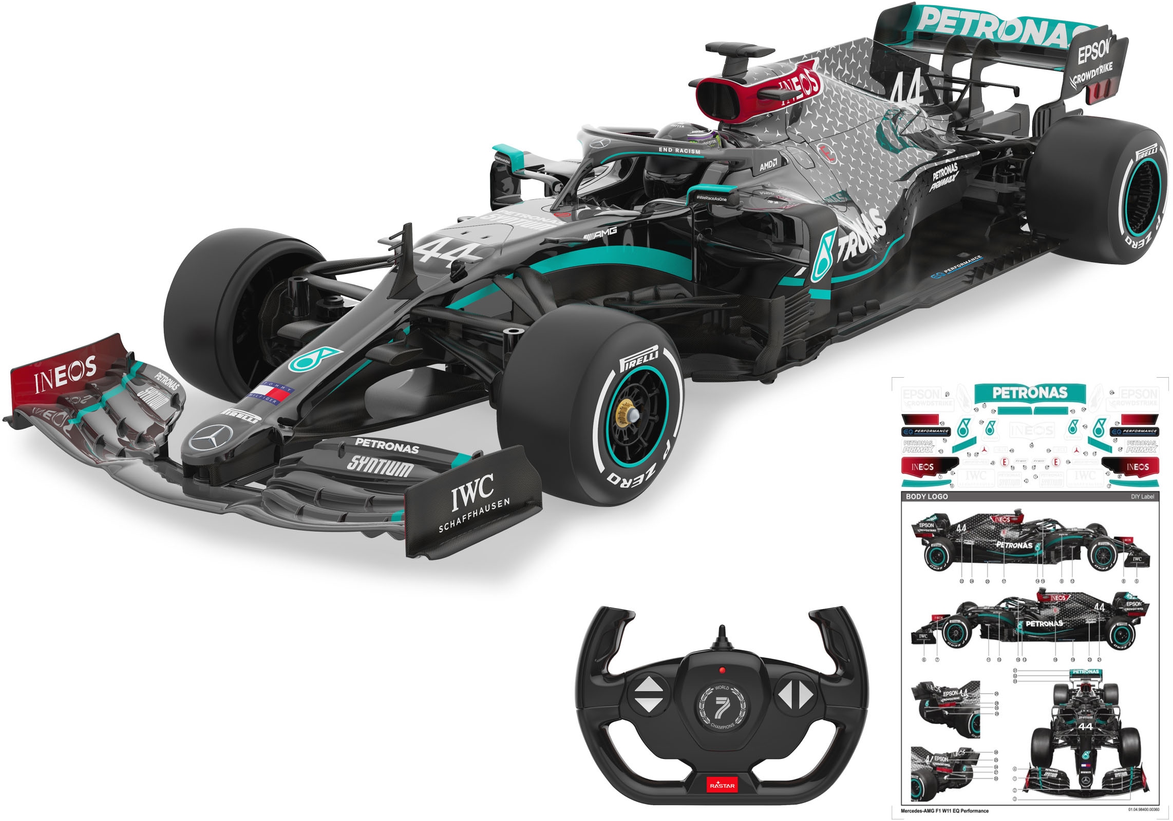 Jamara RC-Auto »Mercedes-AMG F1 W11 EQ Performance 1:12, 2,4 GHz«, offiziell lizenziert