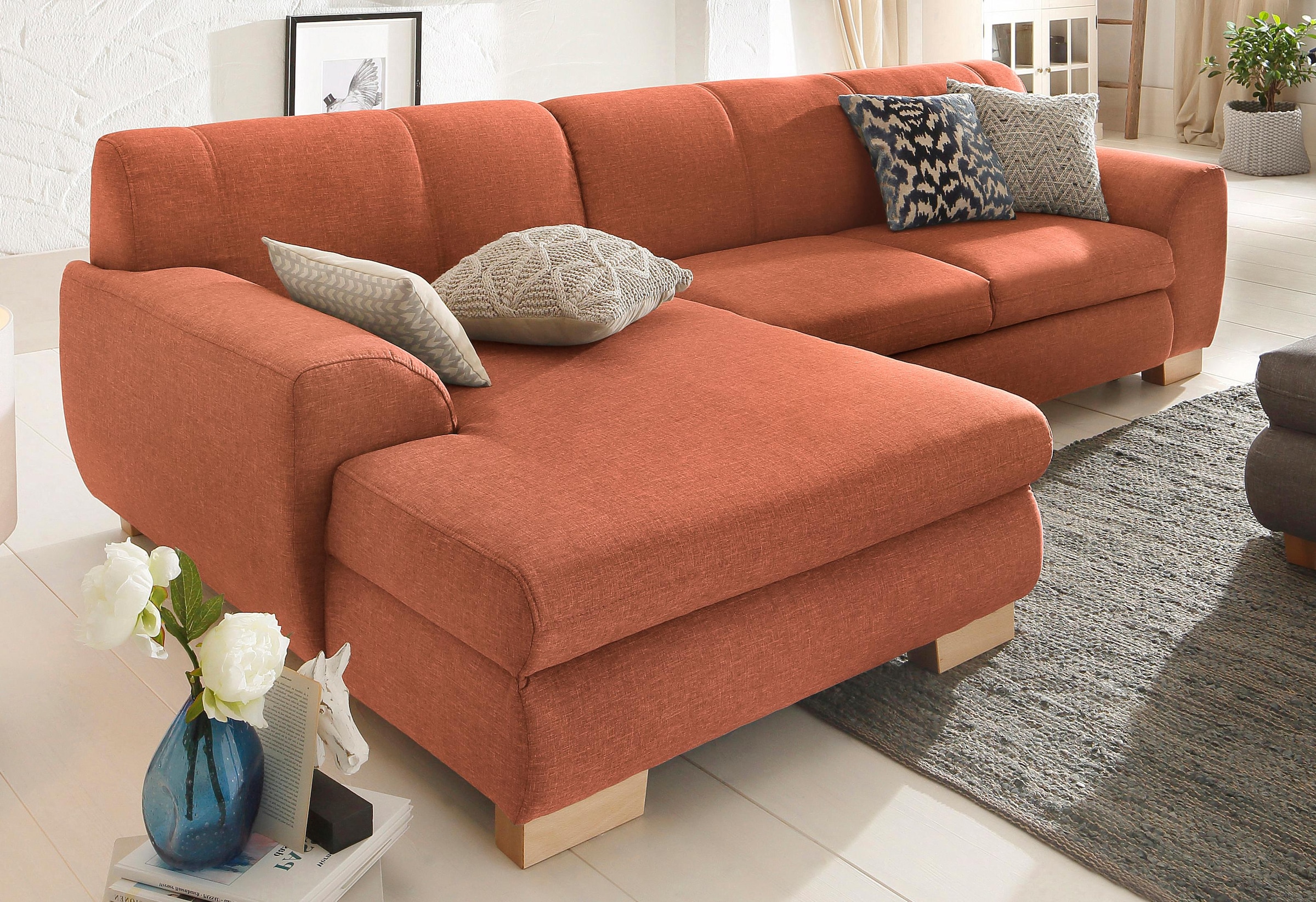 Ecksofa »Nika L-Form«, Polsterecke, Struktur fein oder Melrose/Struktur, mit Bettfunktion