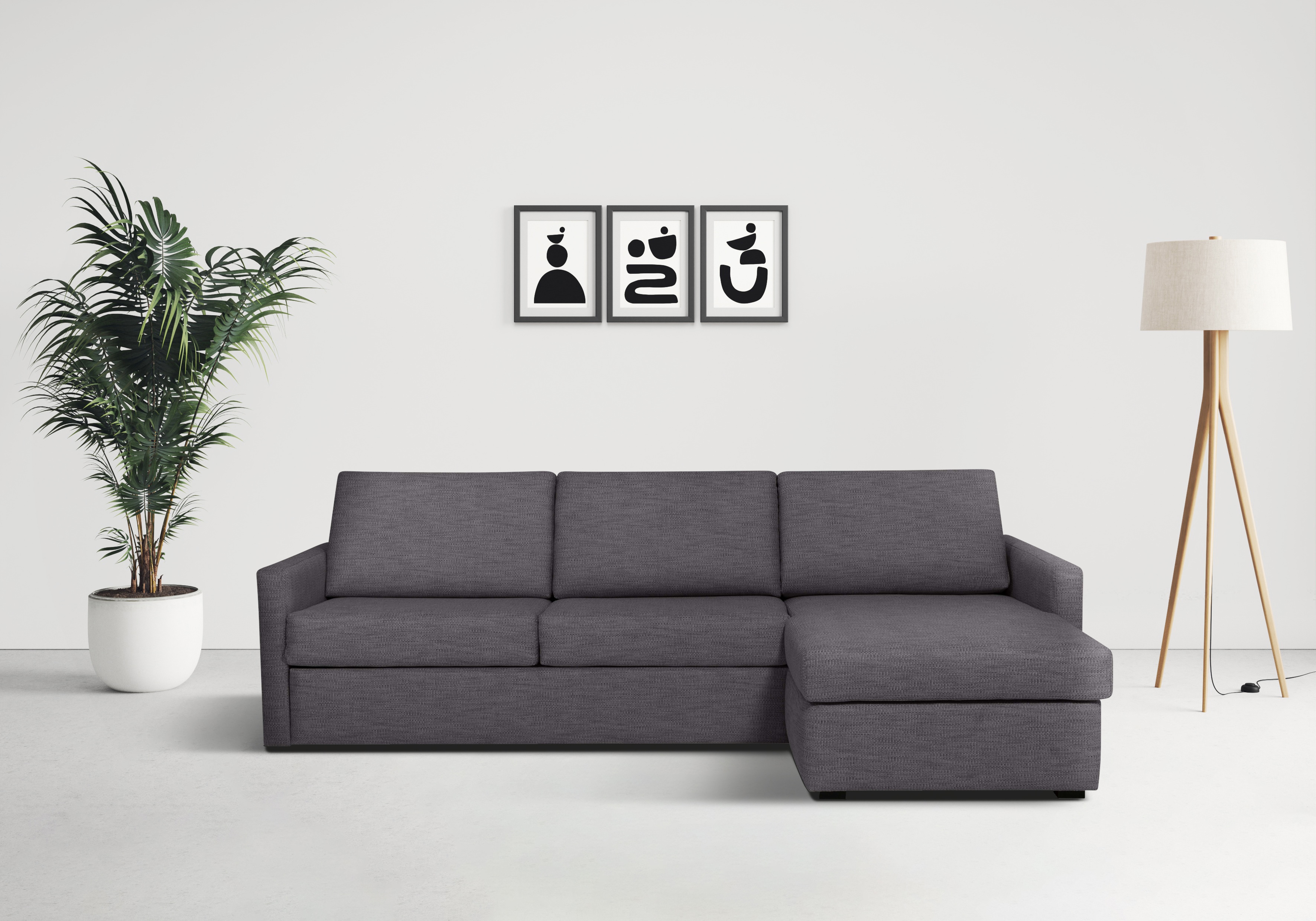 OTTO home Schlafsofa "GOLDPOINT Ecksofa 264 cm, Liegefläche (140/200cm), L-Form" Bettfunktion, Bonell-Federkernmatratze und Dauerschläfer-Funktion