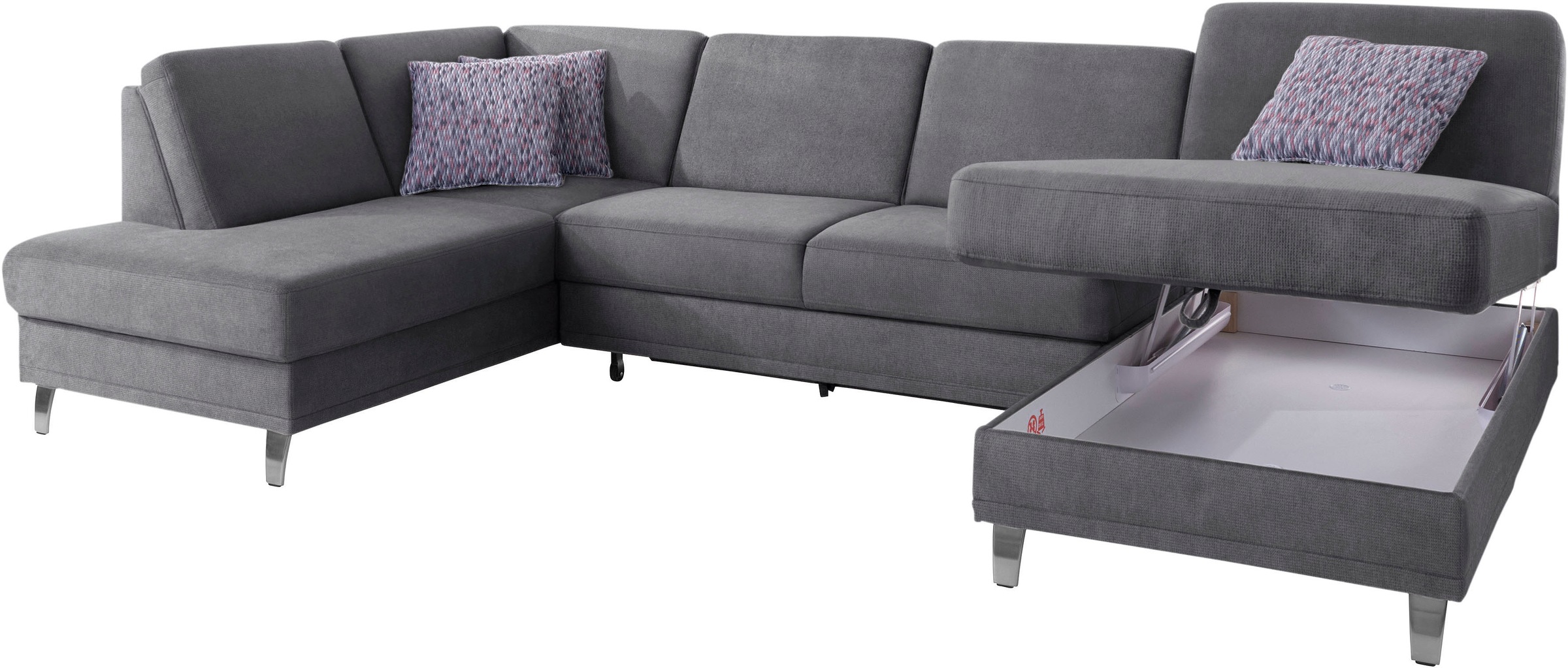 sit&more Wohnlandschaft »Clio U-Form«, wahlweise mit Bettfunktion und Bettkasten, inklusive Federkern